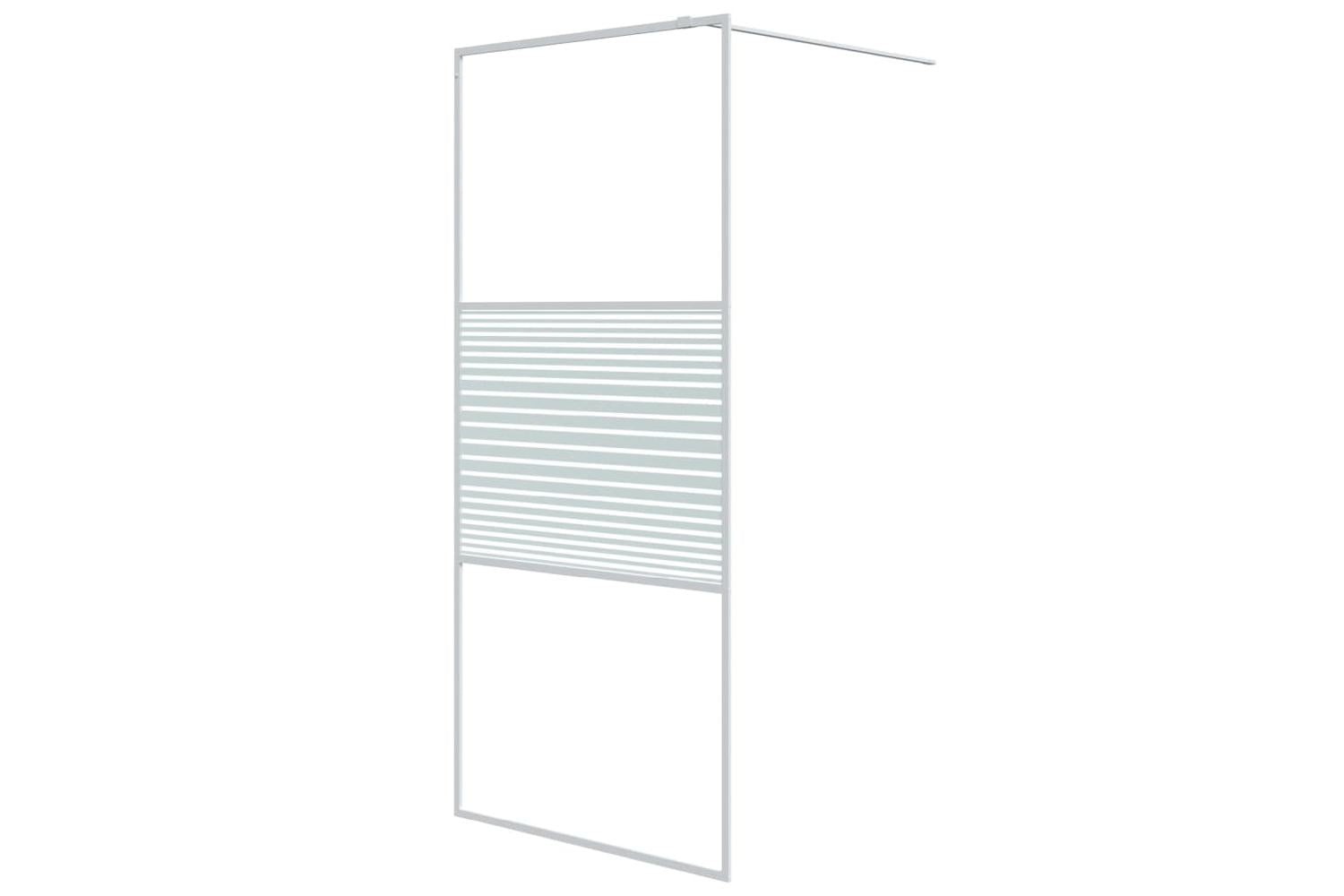 vidaXL 152151 Walk-in Shower Wall White 90x195cm Clear Esg Glass