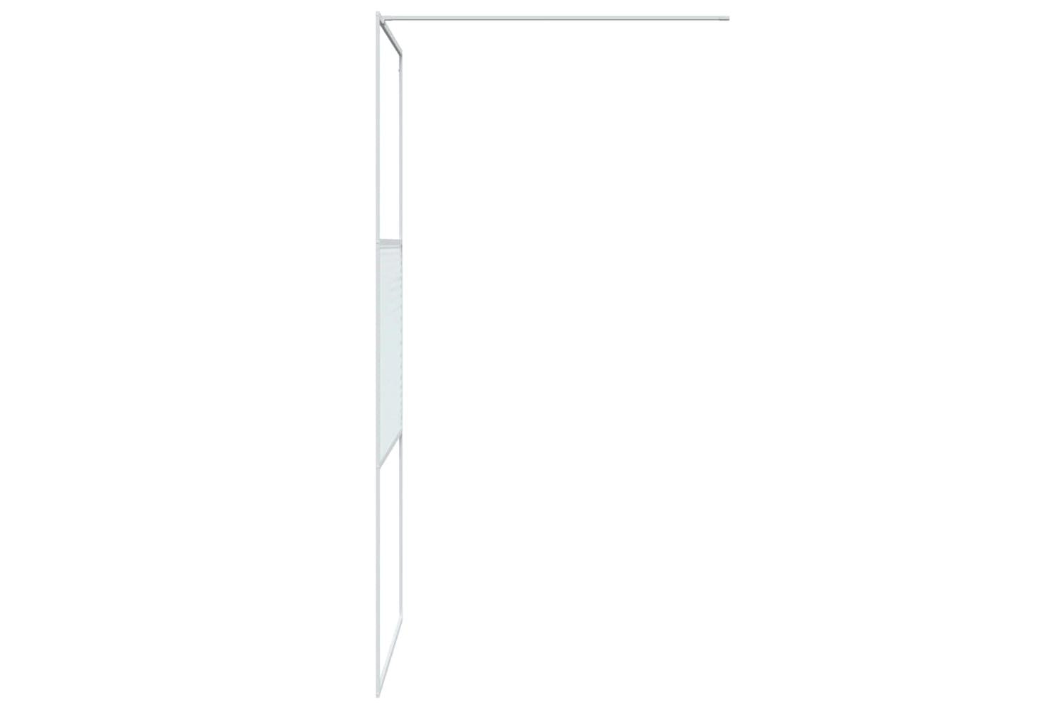 vidaXL 152151 Walk-in Shower Wall White 90x195cm Clear Esg Glass-4