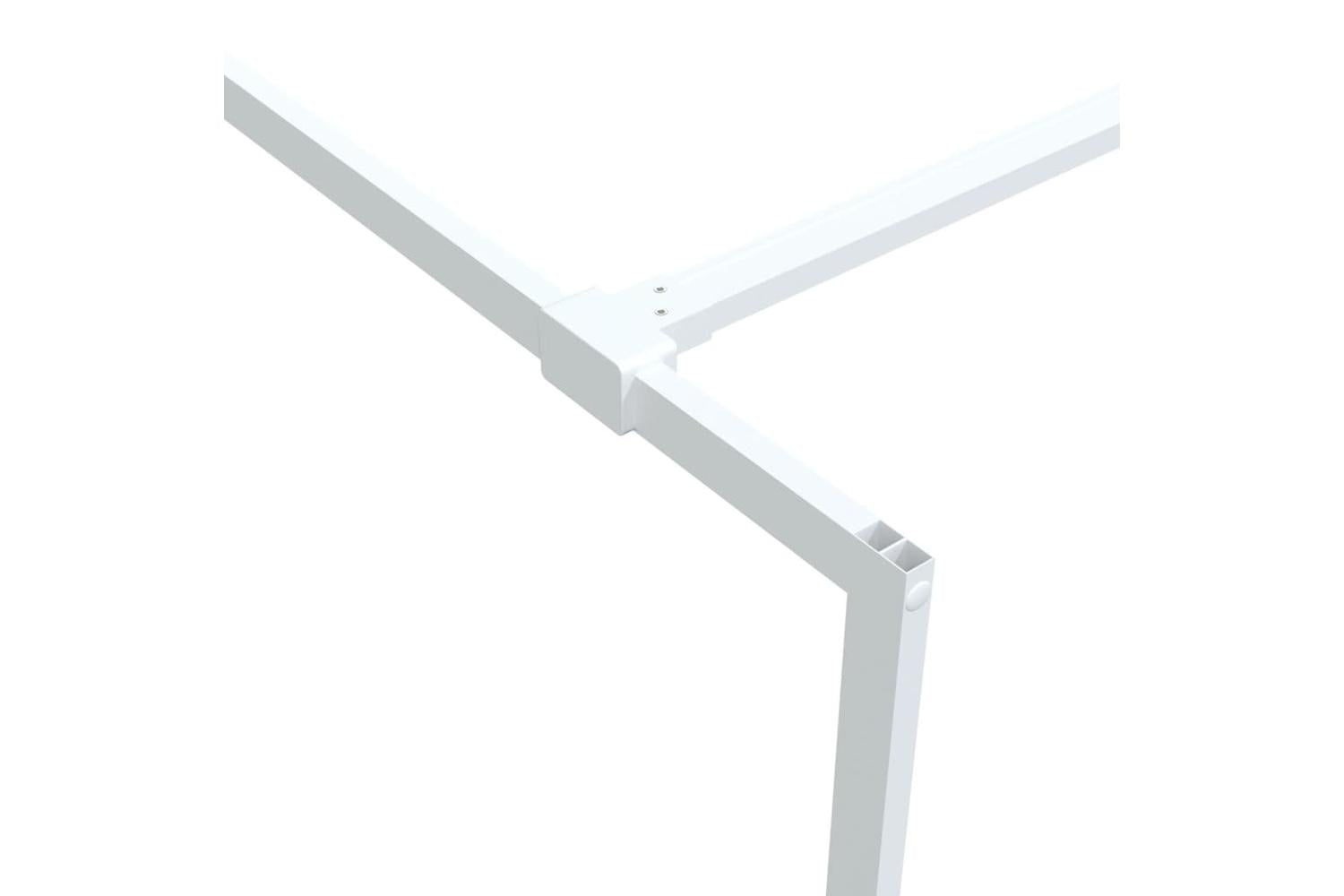vidaXL 152151 Walk-in Shower Wall White 90x195cm Clear Esg Glass-6