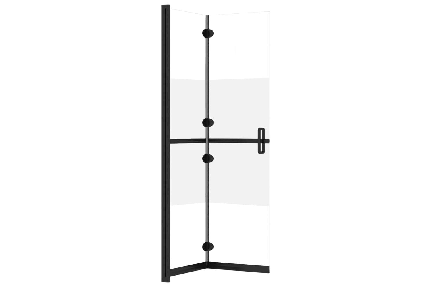 vidaXL 151191 Foldable Walk-in Shower Wall Half Frosted Esg Glass 120x190cm-5