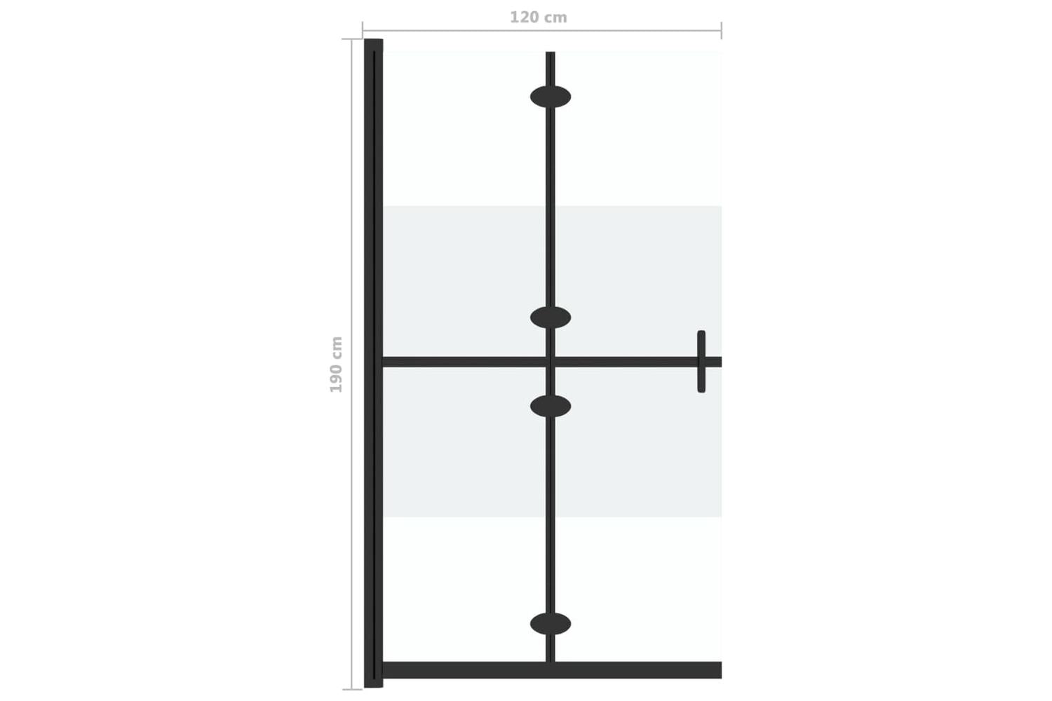 vidaXL 151191 Foldable Walk-in Shower Wall Half Frosted Esg Glass 120x190cm-7
