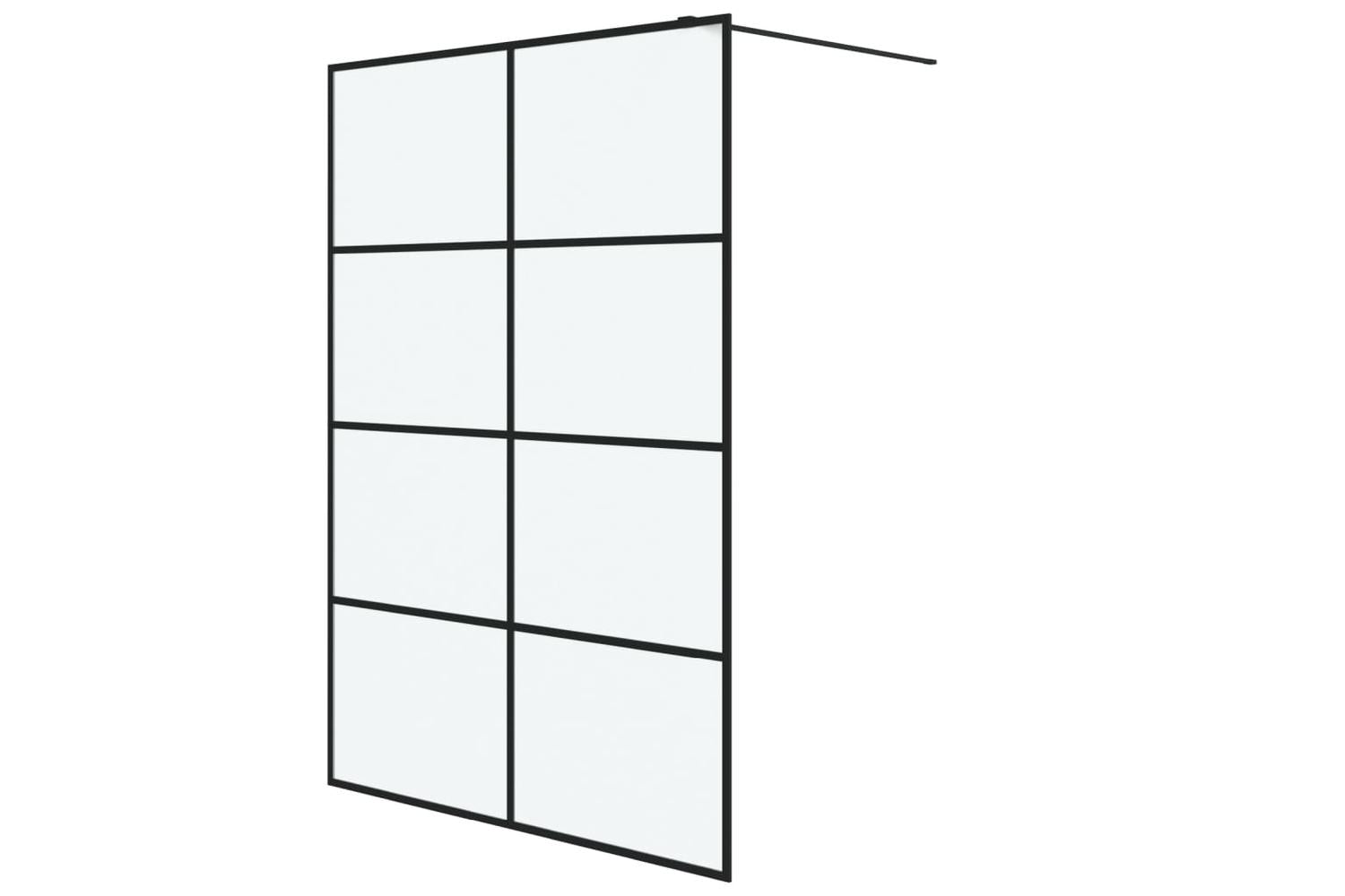 vidaXL 152134 Walk-in Shower Wall Black 140x195cm Frosted Esg Glass-2