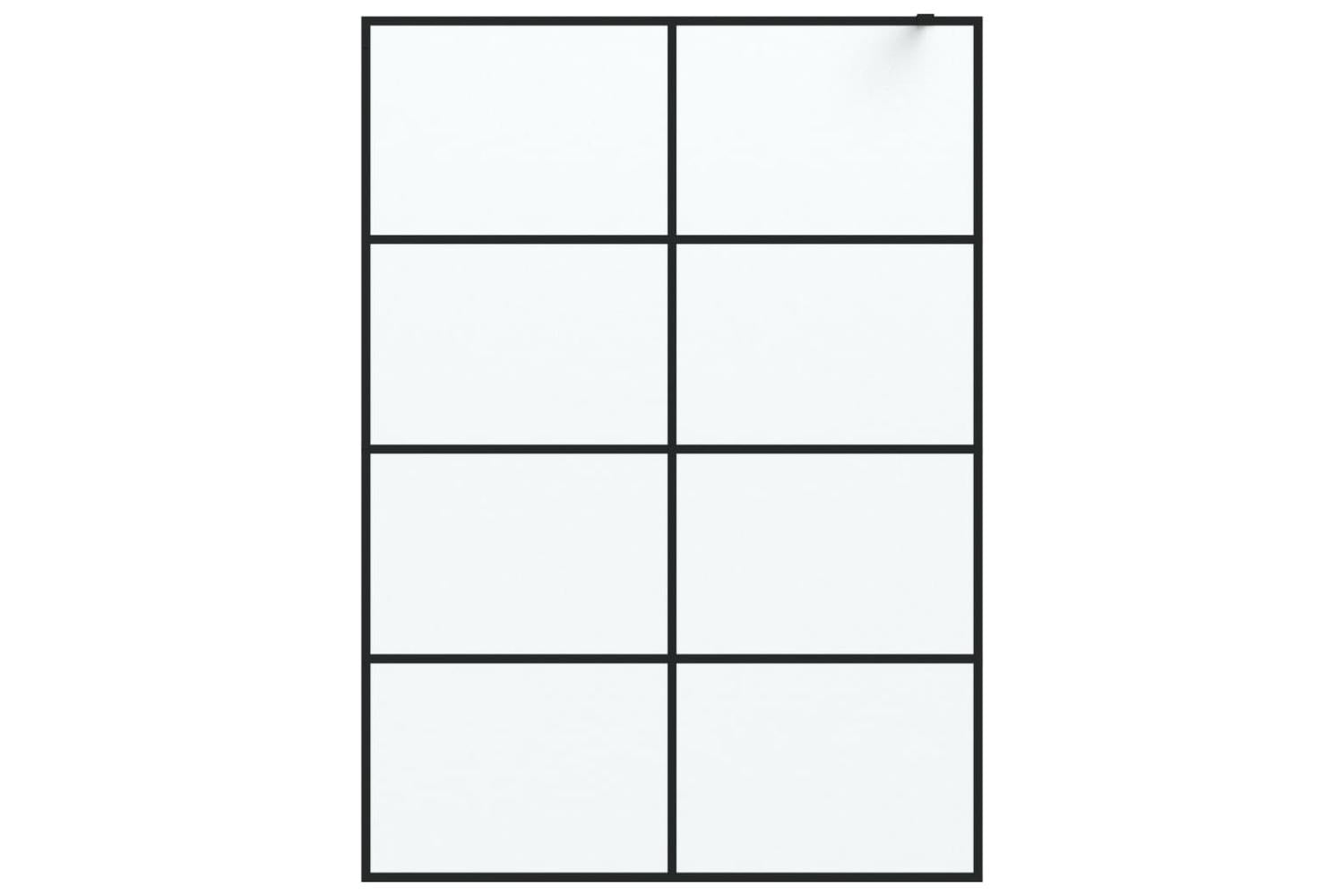 vidaXL 152134 Walk-in Shower Wall Black 140x195cm Frosted Esg Glass-3