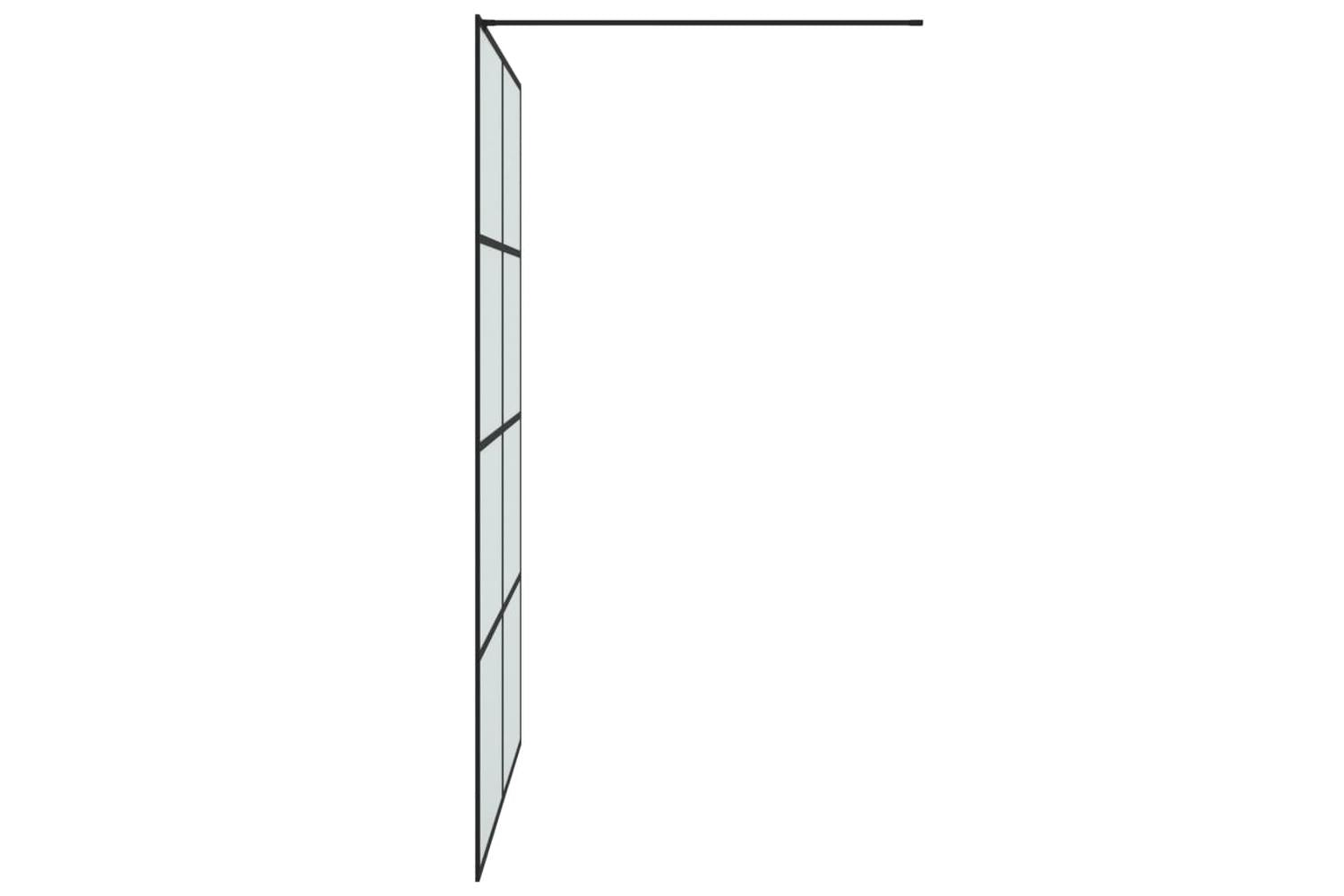 vidaXL 152134 Walk-in Shower Wall Black 140x195cm Frosted Esg Glass-4