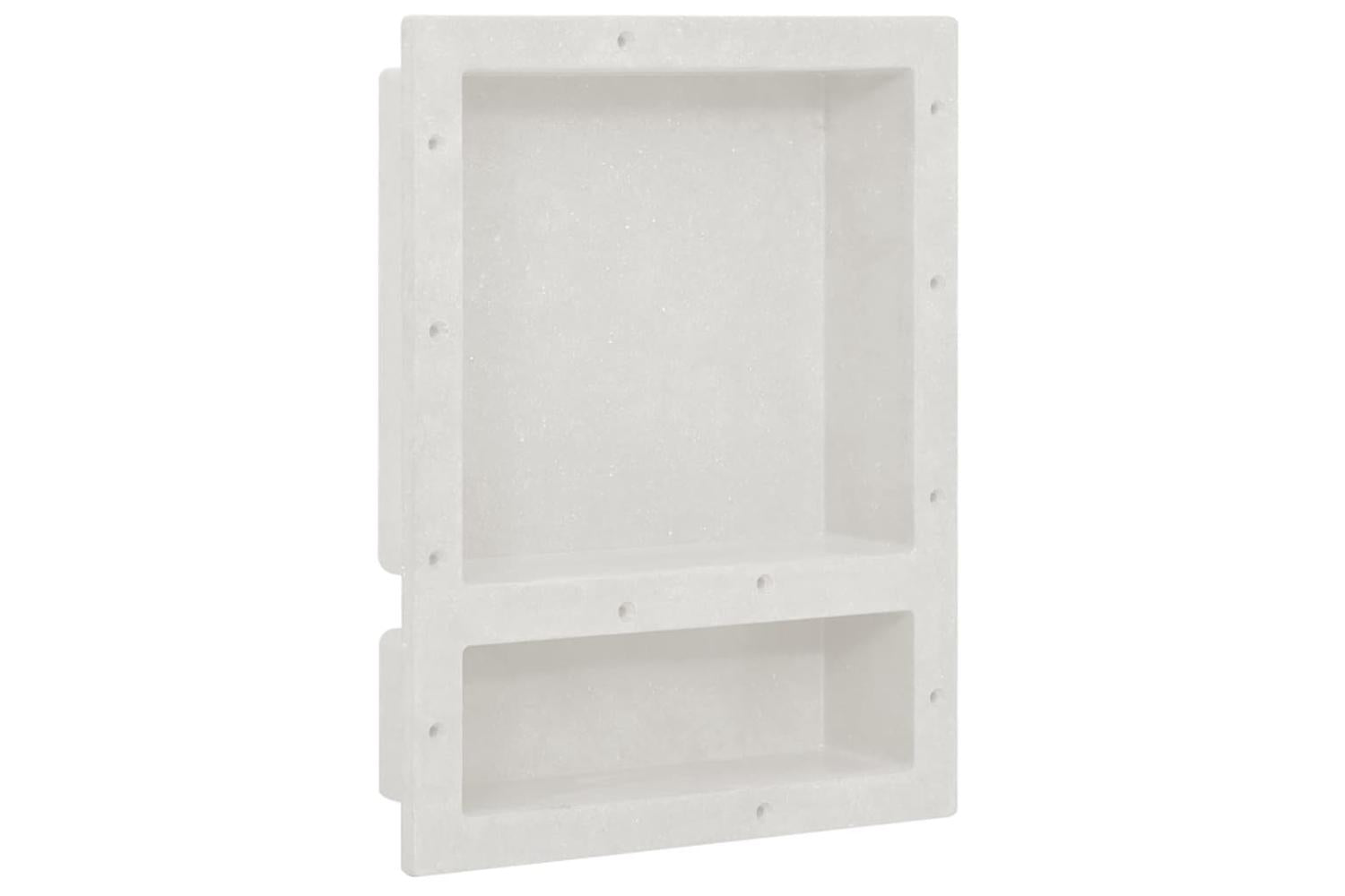 vidaXL 151396 Shower Niche With 2 Compartments Matt White 41x51x10cm