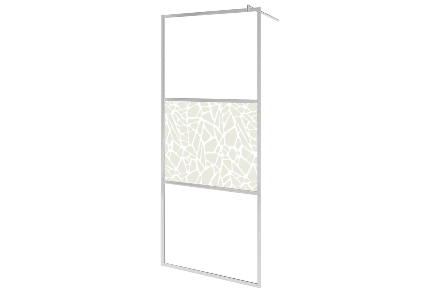vidaXL 146653 Walk-in Shower Wall Esg Glass With Stone Design 115x195cm