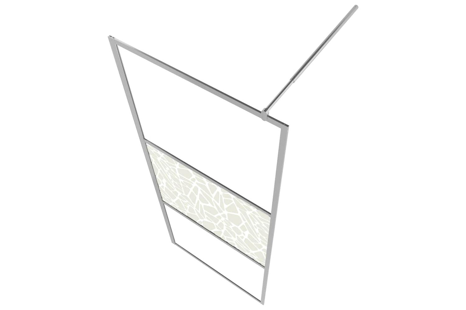 vidaXL 146653 Walk-in Shower Wall Esg Glass With Stone Design 115x195cm-4