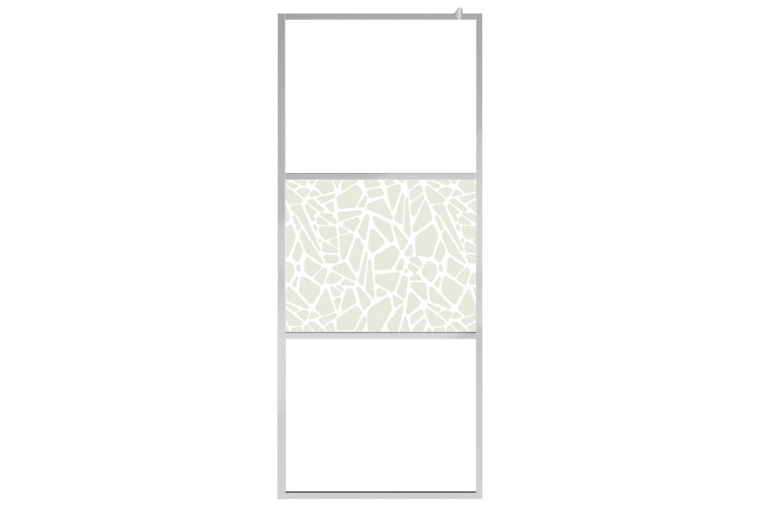 vidaXL 146650 Walk-in Shower Wall Esg Glass With Stone Design 80x195cm-3