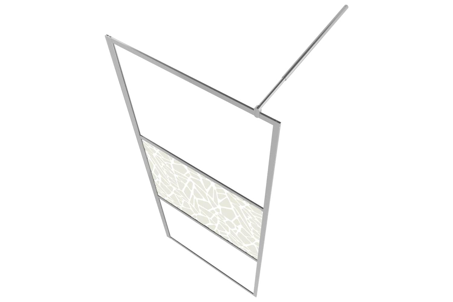 vidaXL 146650 Walk-in Shower Wall Esg Glass With Stone Design 80x195cm-4