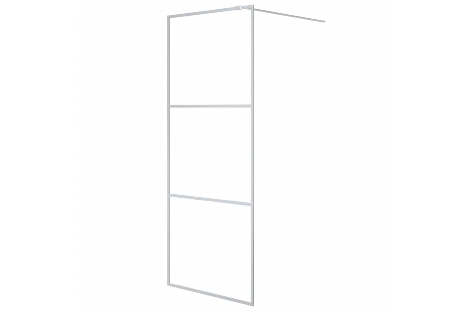 vidaXL 152115 Walk-in Shower Wall Silver 80x195cm Clear Esg Glass
