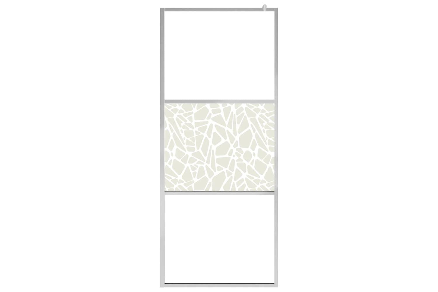 vidaXL 146652 Walk-in Shower Wall Esg Glass With Stone Design 100x195cm-3
