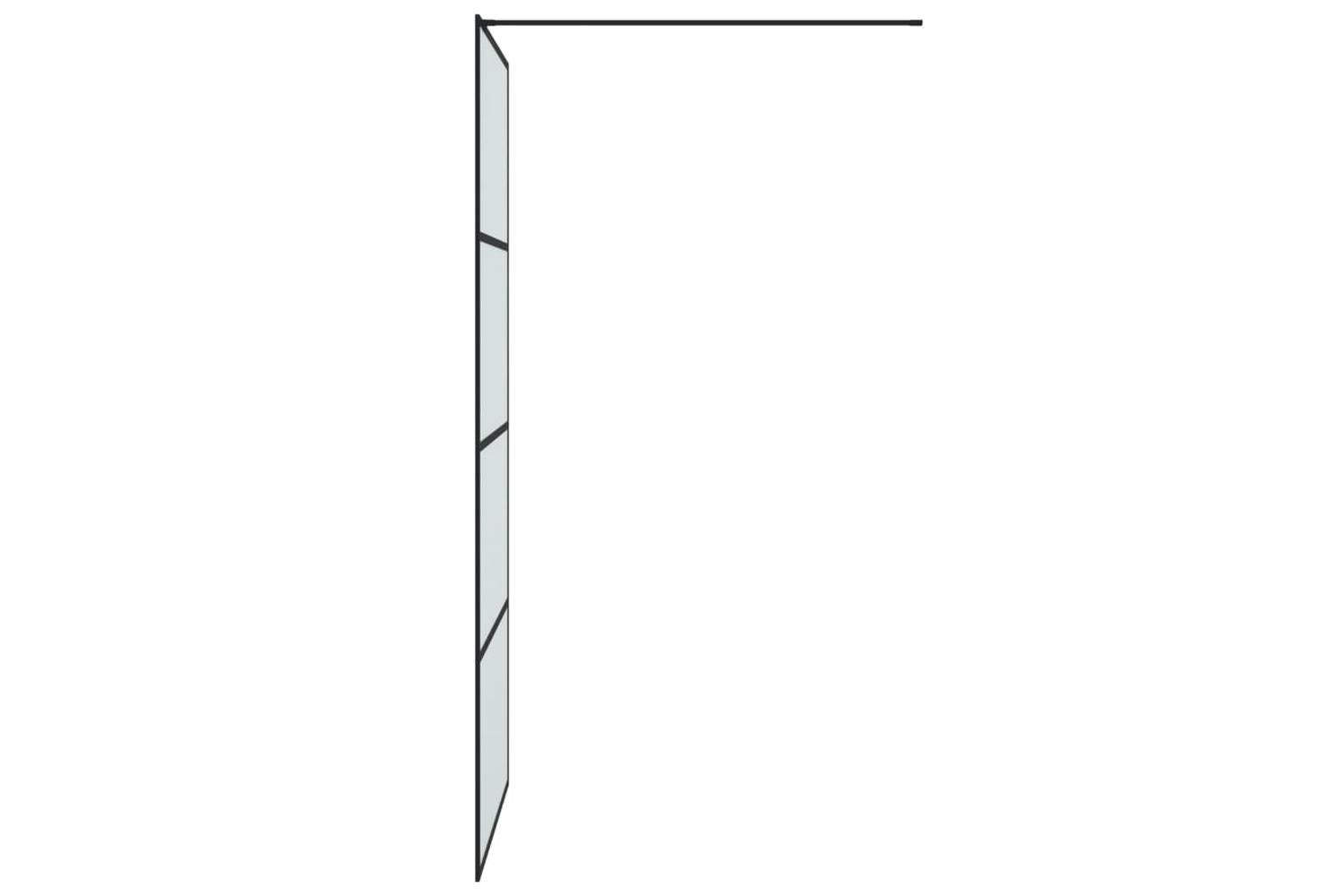 vidaXL 152131 Walk-in Shower Wall Black 90x195cm Frosted Esg Glass-4