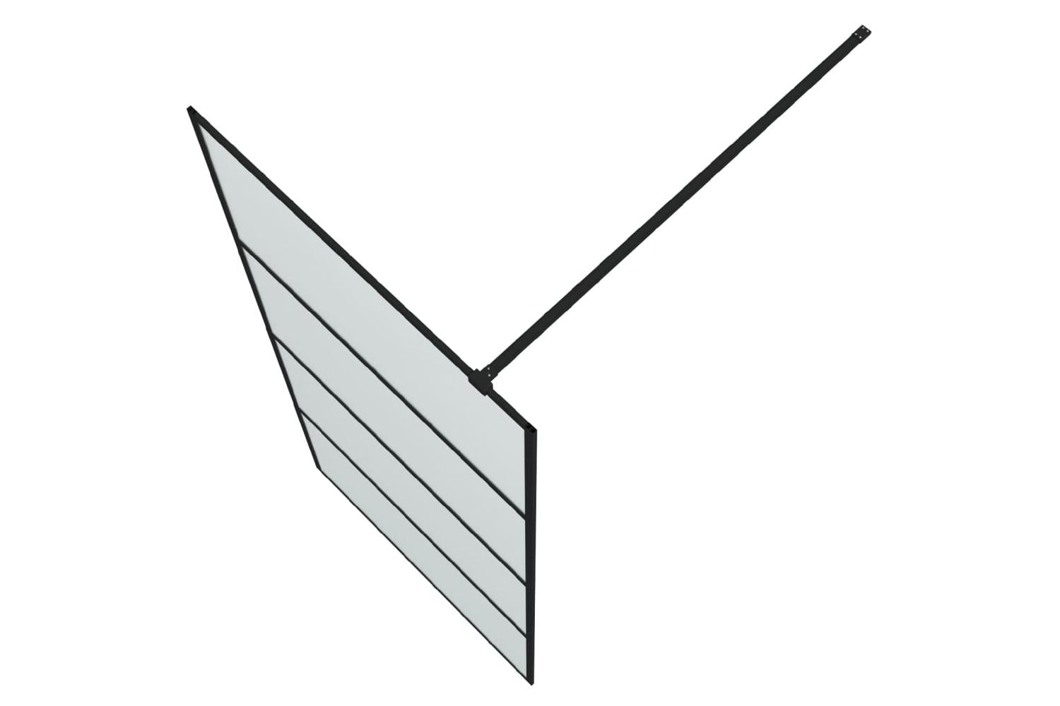 vidaXL 152131 Walk-in Shower Wall Black 90x195cm Frosted Esg Glass-5
