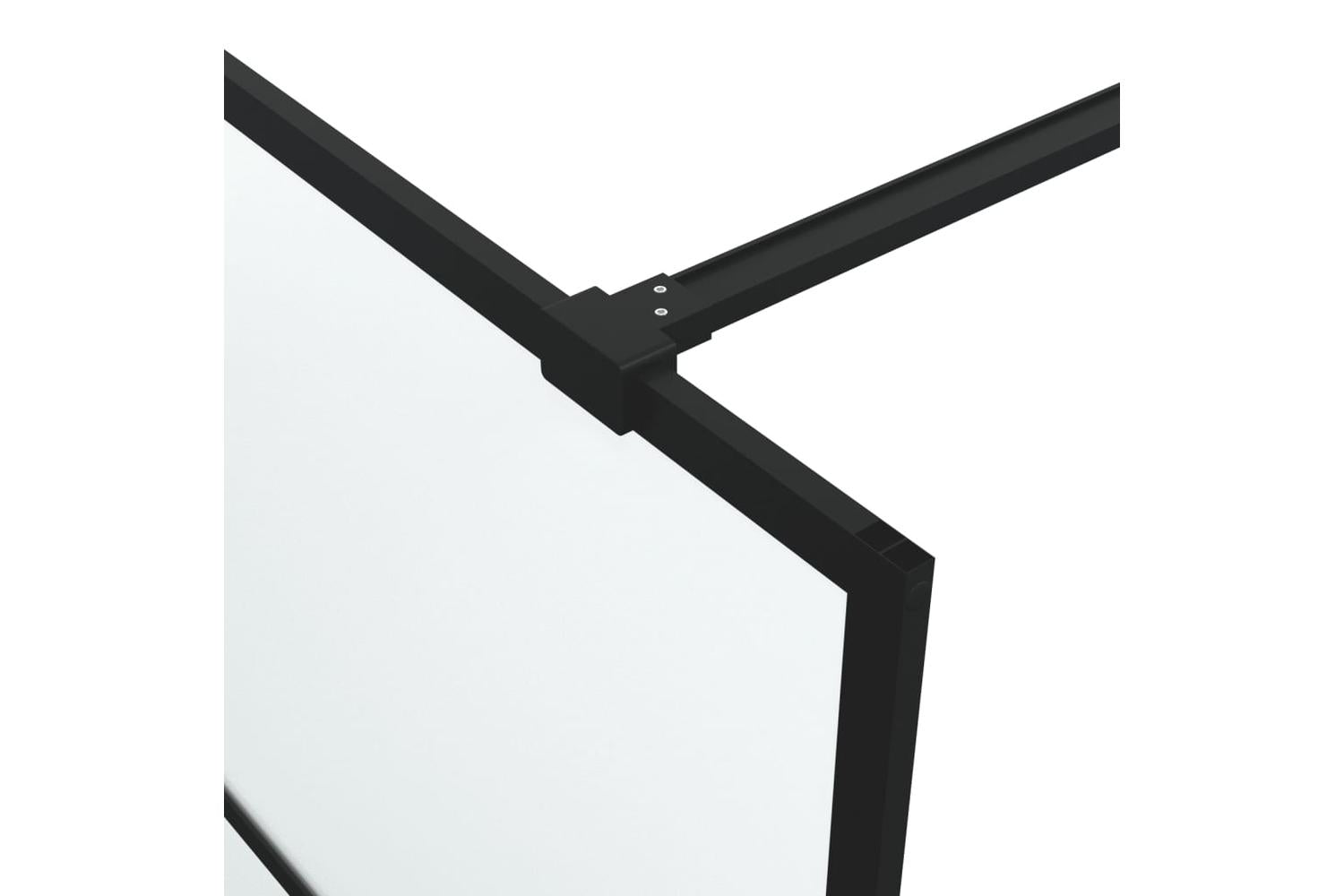 vidaXL 152131 Walk-in Shower Wall Black 90x195cm Frosted Esg Glass-6