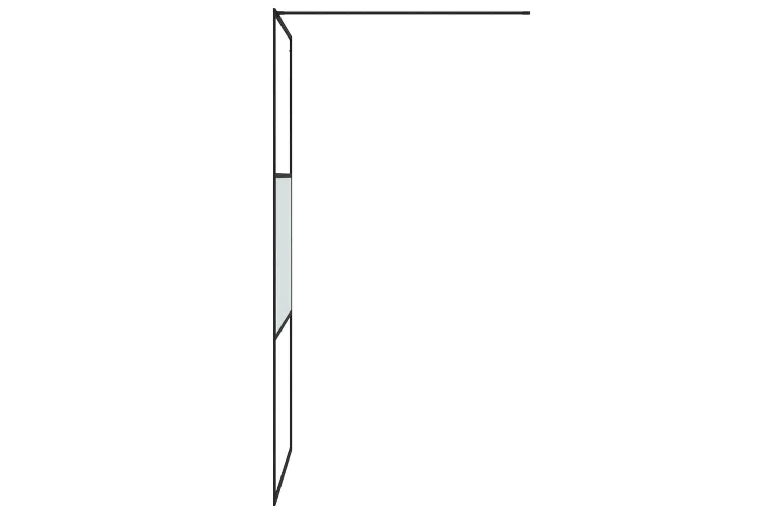 vidaXL 152106 Walk-in Shower Wall Black 90x195cm Half Frosted Esg Glass-4