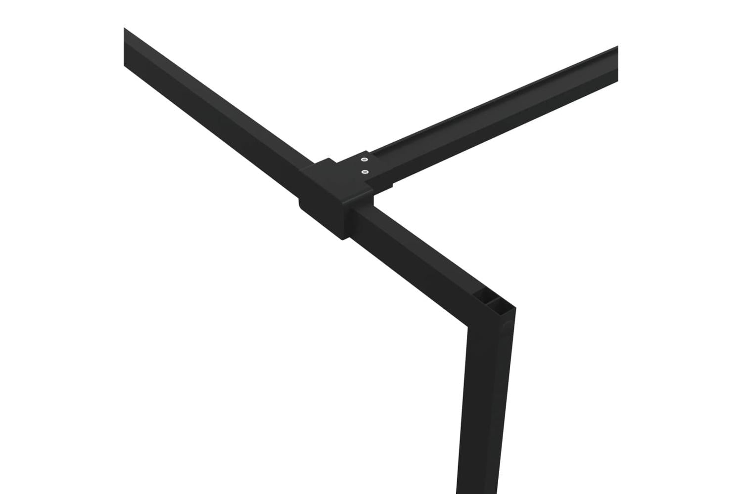 vidaXL 152106 Walk-in Shower Wall Black 90x195cm Half Frosted Esg Glass-6