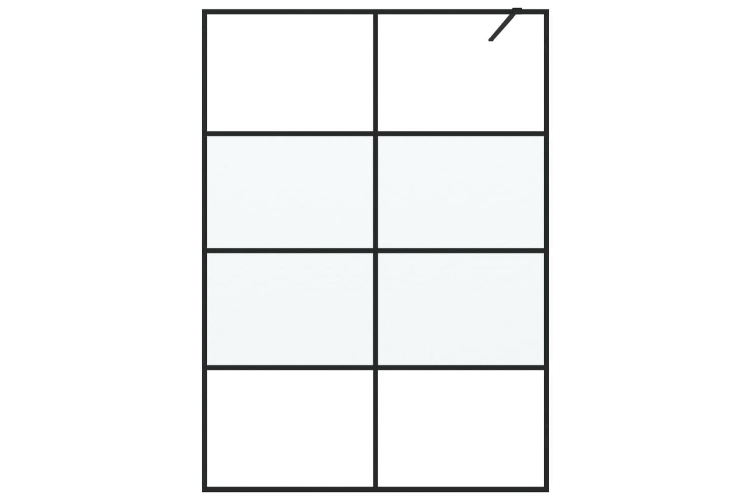 vidaXL 152129 Walk-in Shower Wall Black 140x195cm Half Frosted Esg Glass-3