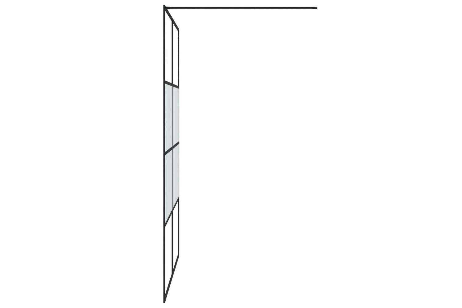 vidaXL 152129 Walk-in Shower Wall Black 140x195cm Half Frosted Esg Glass-4