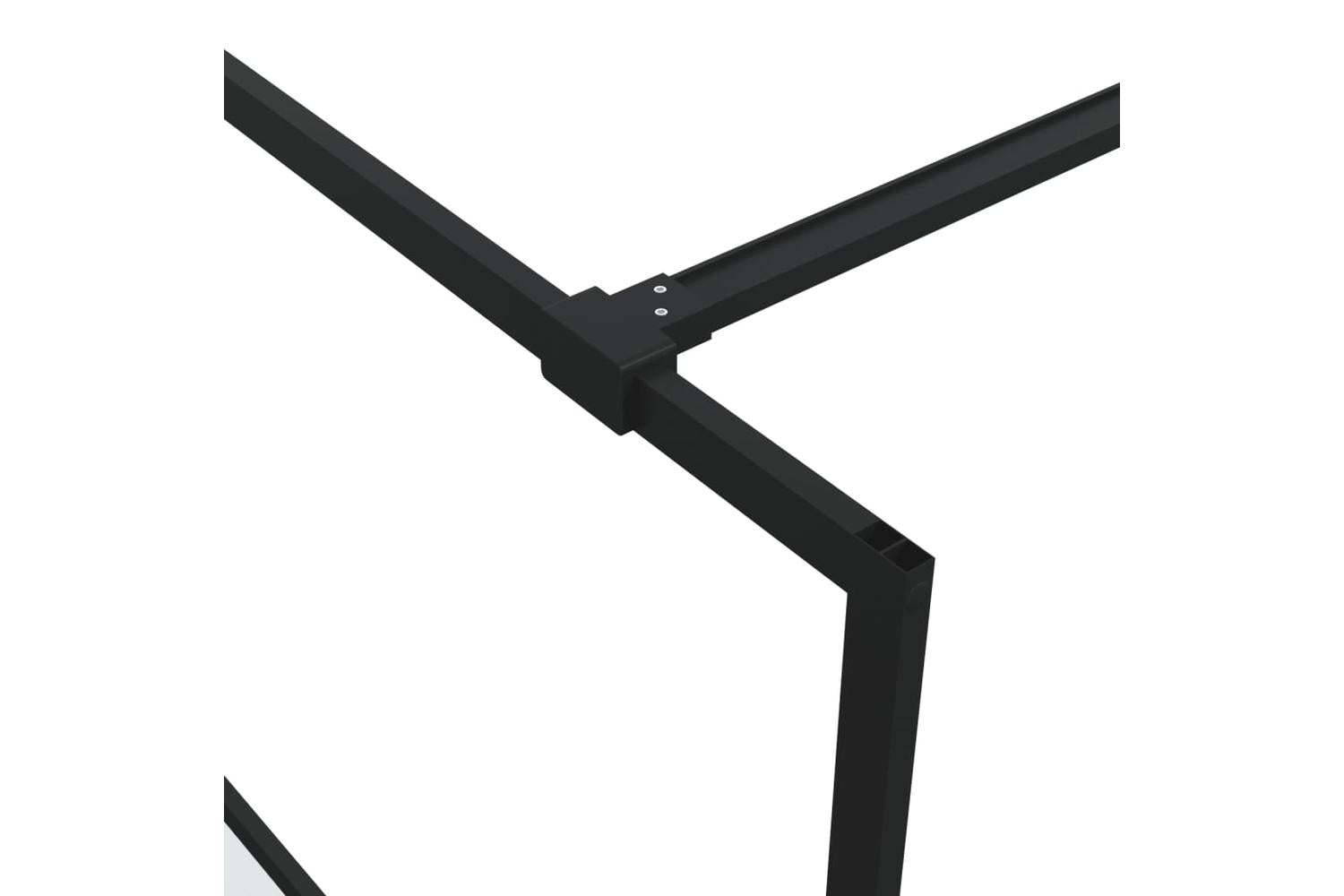 vidaXL 152129 Walk-in Shower Wall Black 140x195cm Half Frosted Esg Glass-6