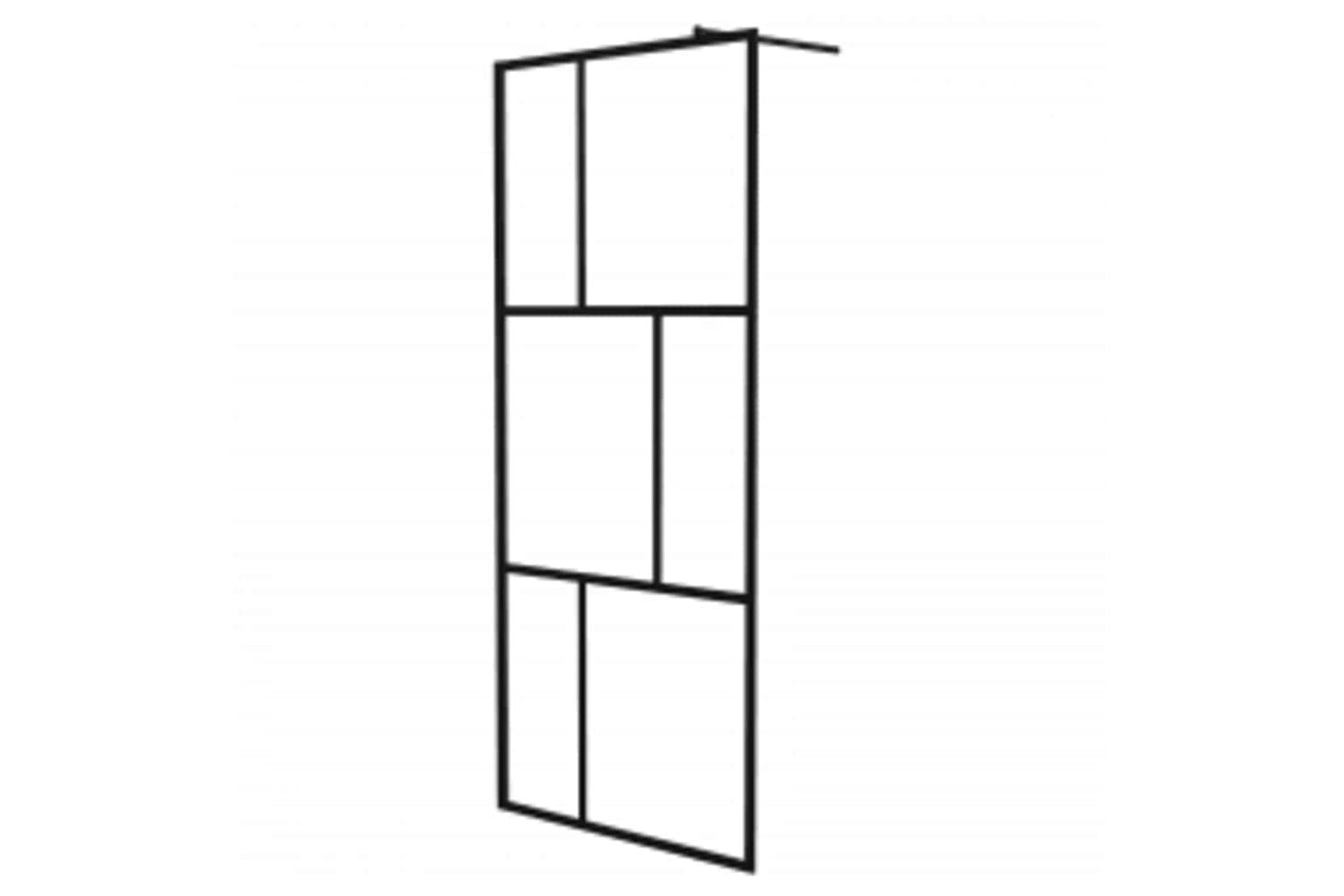 vidaXL 149153 Walk-in Shower Wall With Tempered Glass Black 90x195cm