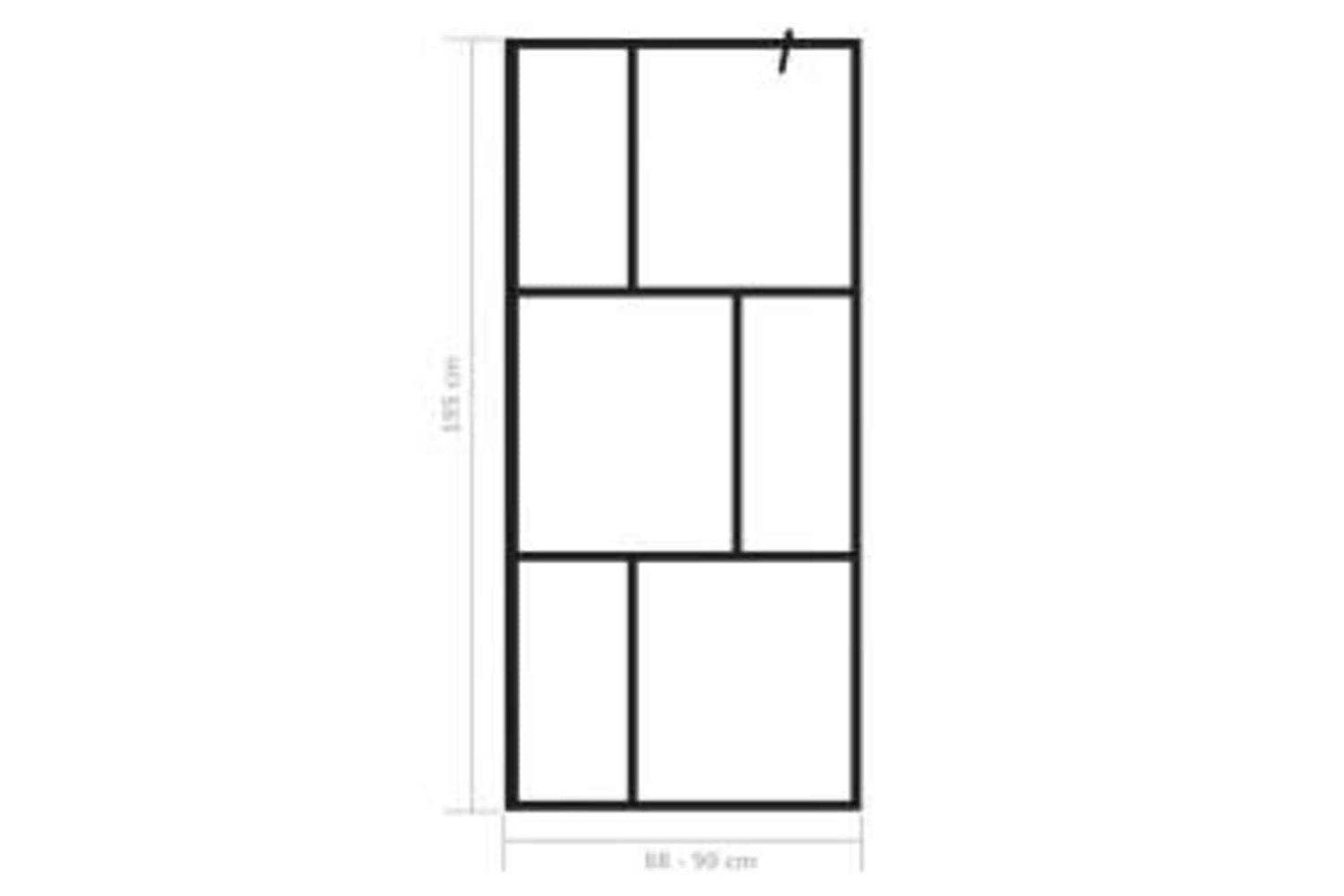vidaXL 149153 Walk-in Shower Wall With Tempered Glass Black 90x195cm-7