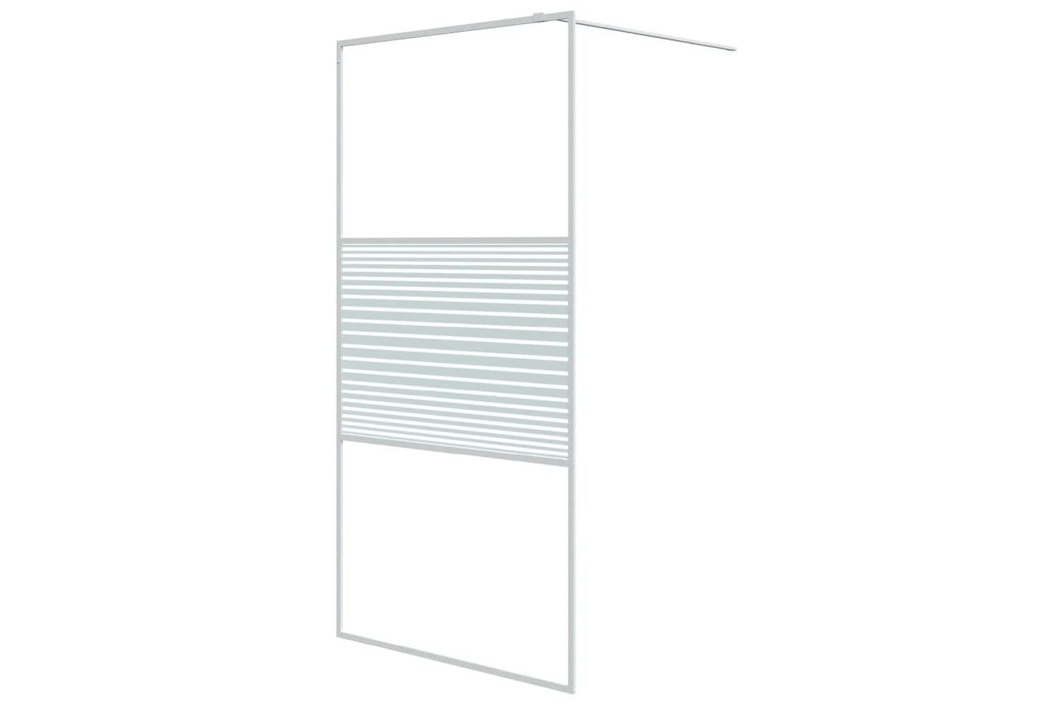 vidaXL 152152 Walk-in Shower Wall White 100x195cm Clear Esg Glass