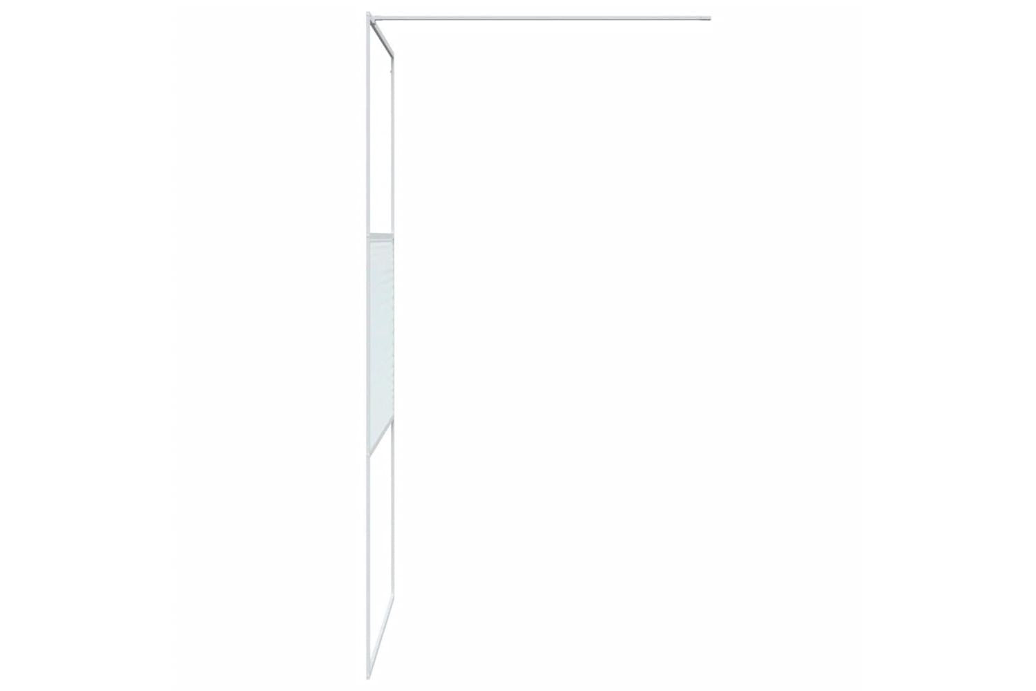 vidaXL 152152 Walk-in Shower Wall White 100x195cm Clear Esg Glass-4