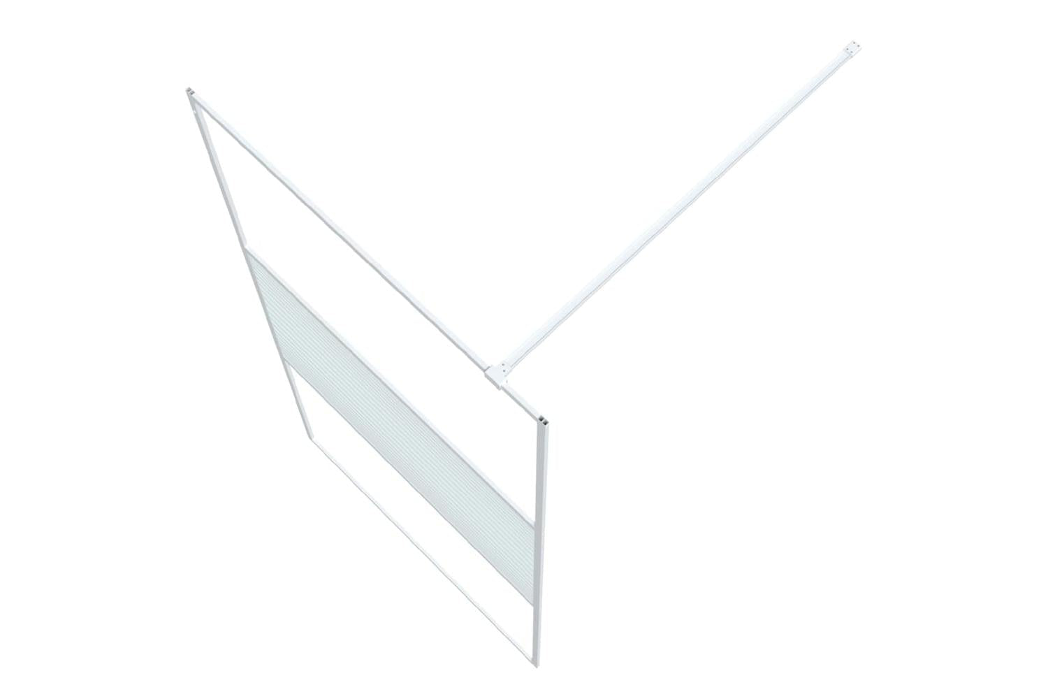 vidaXL 152152 Walk-in Shower Wall White 100x195cm Clear Esg Glass-5