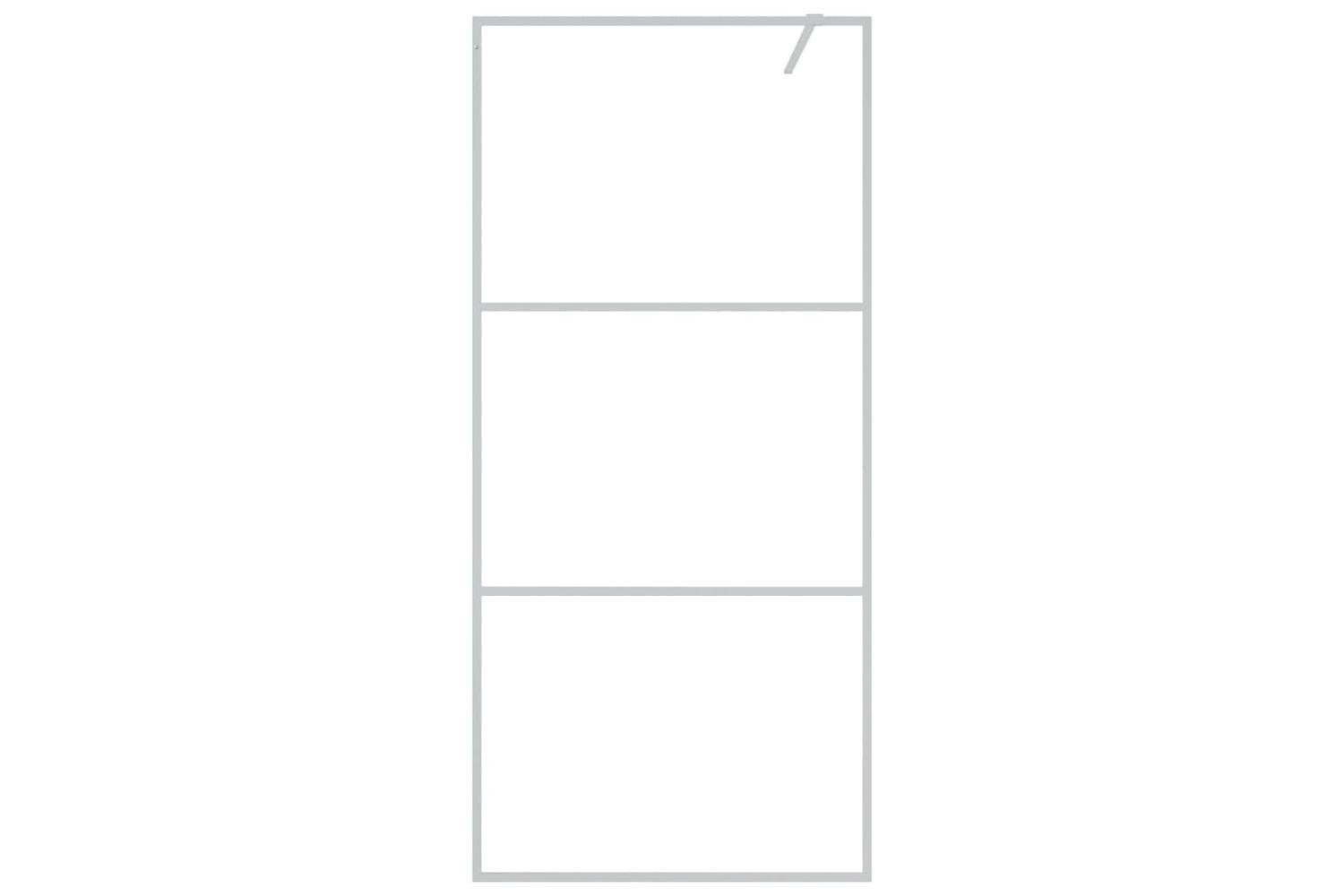 vidaXL 152116 Walk-in Shower Wall Silver 90x195cm Clear Esg Glass-3