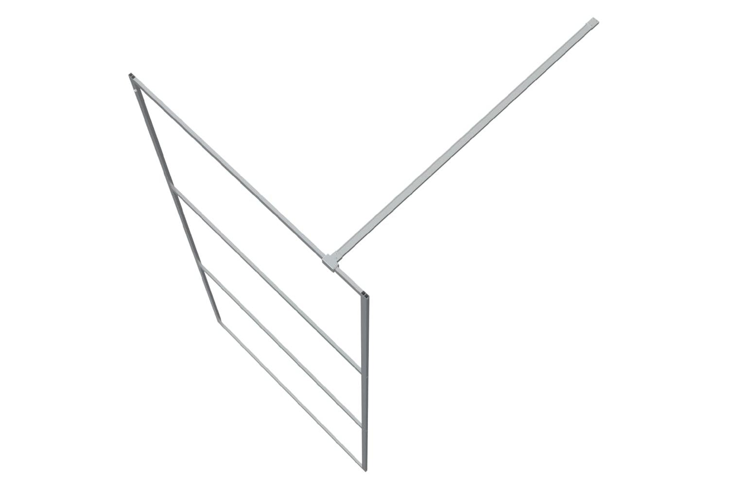 vidaXL 152116 Walk-in Shower Wall Silver 90x195cm Clear Esg Glass-5