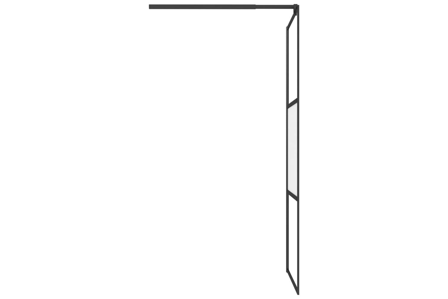 vidaXL 151873 Walk-in Shower Wall 90x195cm Half Frosted Esg Glass Black-5