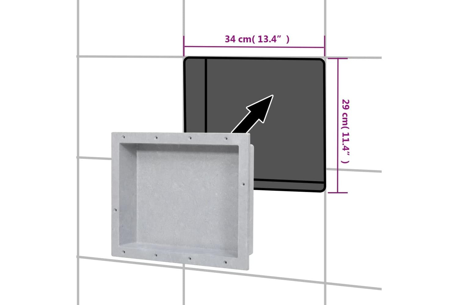 vidaXL 151392 Shower Niche Matt Grey 41x51x10cm-7