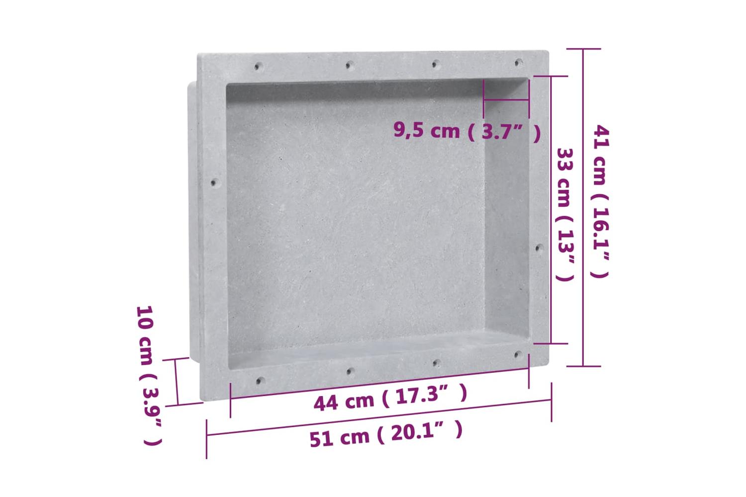 vidaXL 151392 Shower Niche Matt Grey 41x51x10cm-8