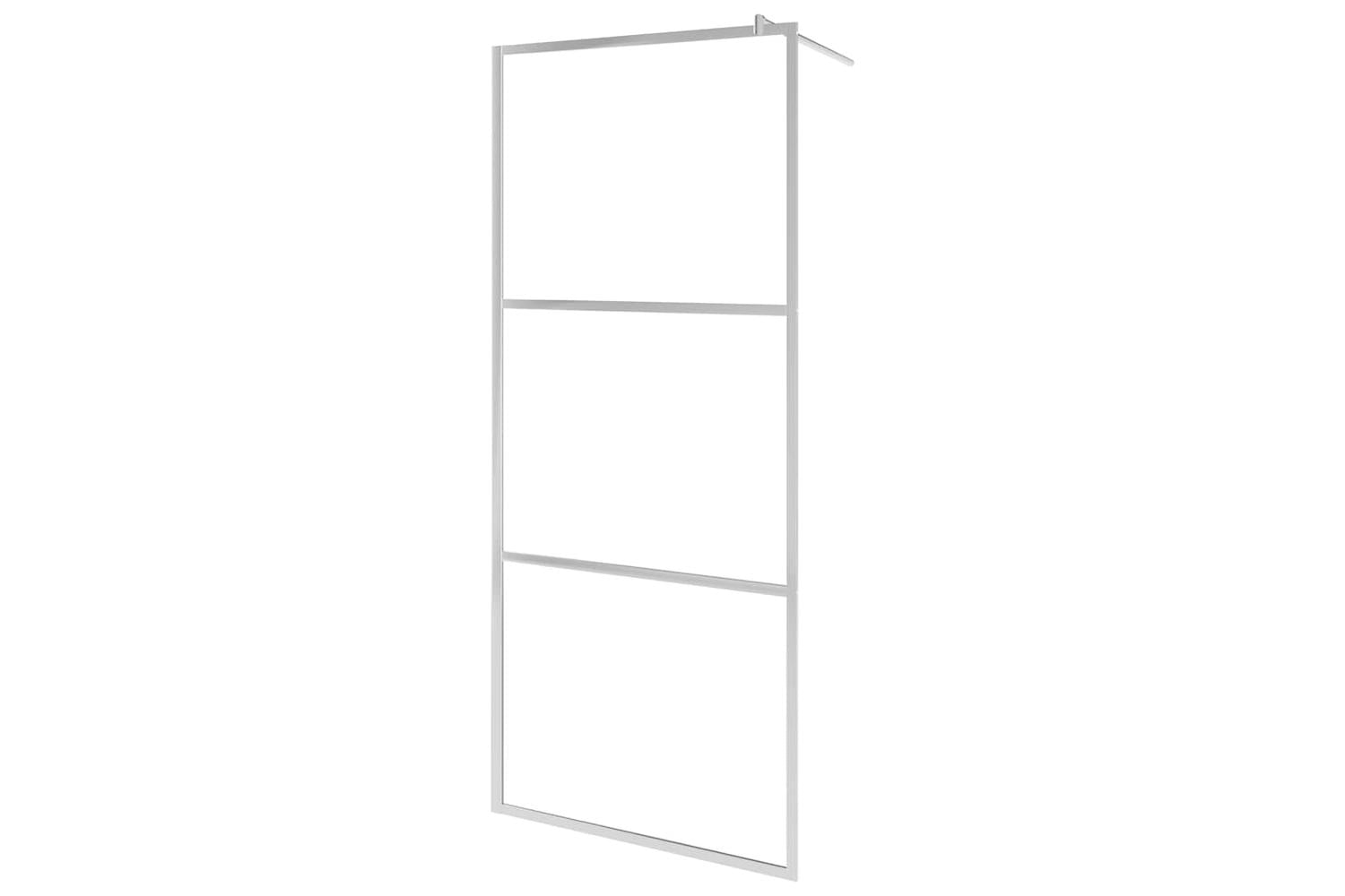 vidaXL 146642 Walk-in Shower Wall With Half Frosted Esg Glass 100x195cm-2