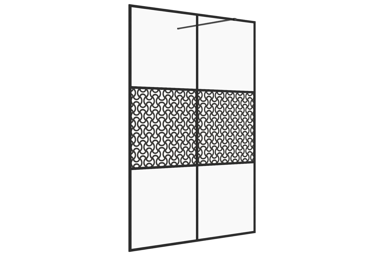 vidaXL 151032 Walk-in Shower Wall With Clear Esg Glass 140x195cm Black
