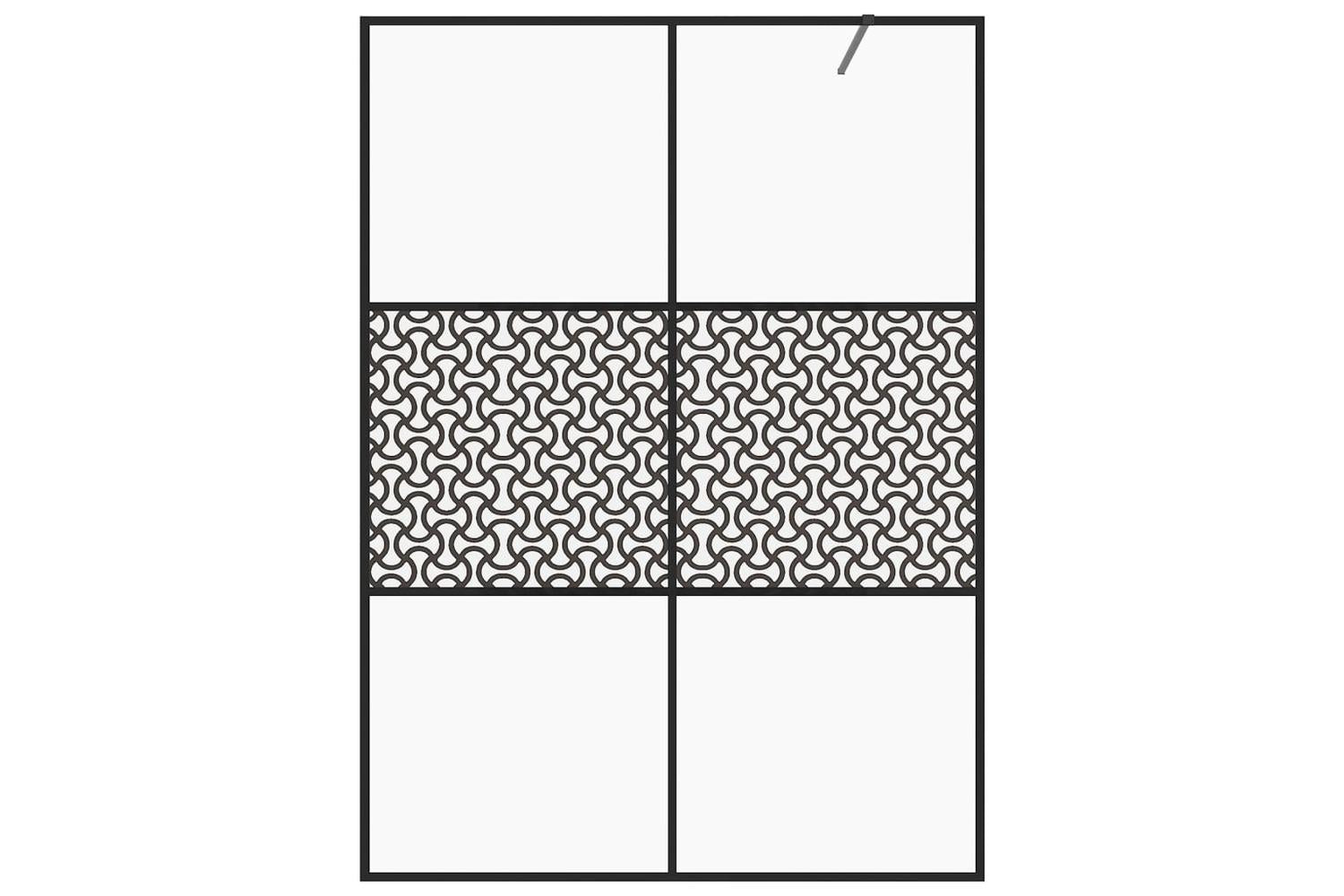 vidaXL 151032 Walk-in Shower Wall With Clear Esg Glass 140x195cm Black-3