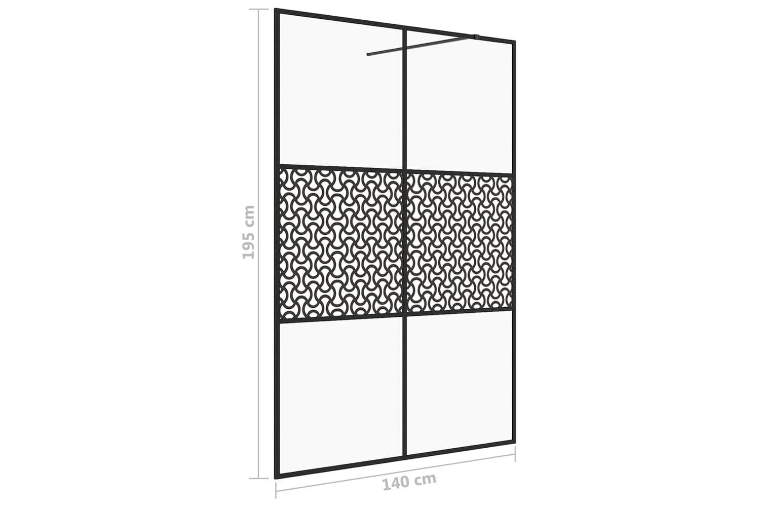 vidaXL 151032 Walk-in Shower Wall With Clear Esg Glass 140x195cm Black-5