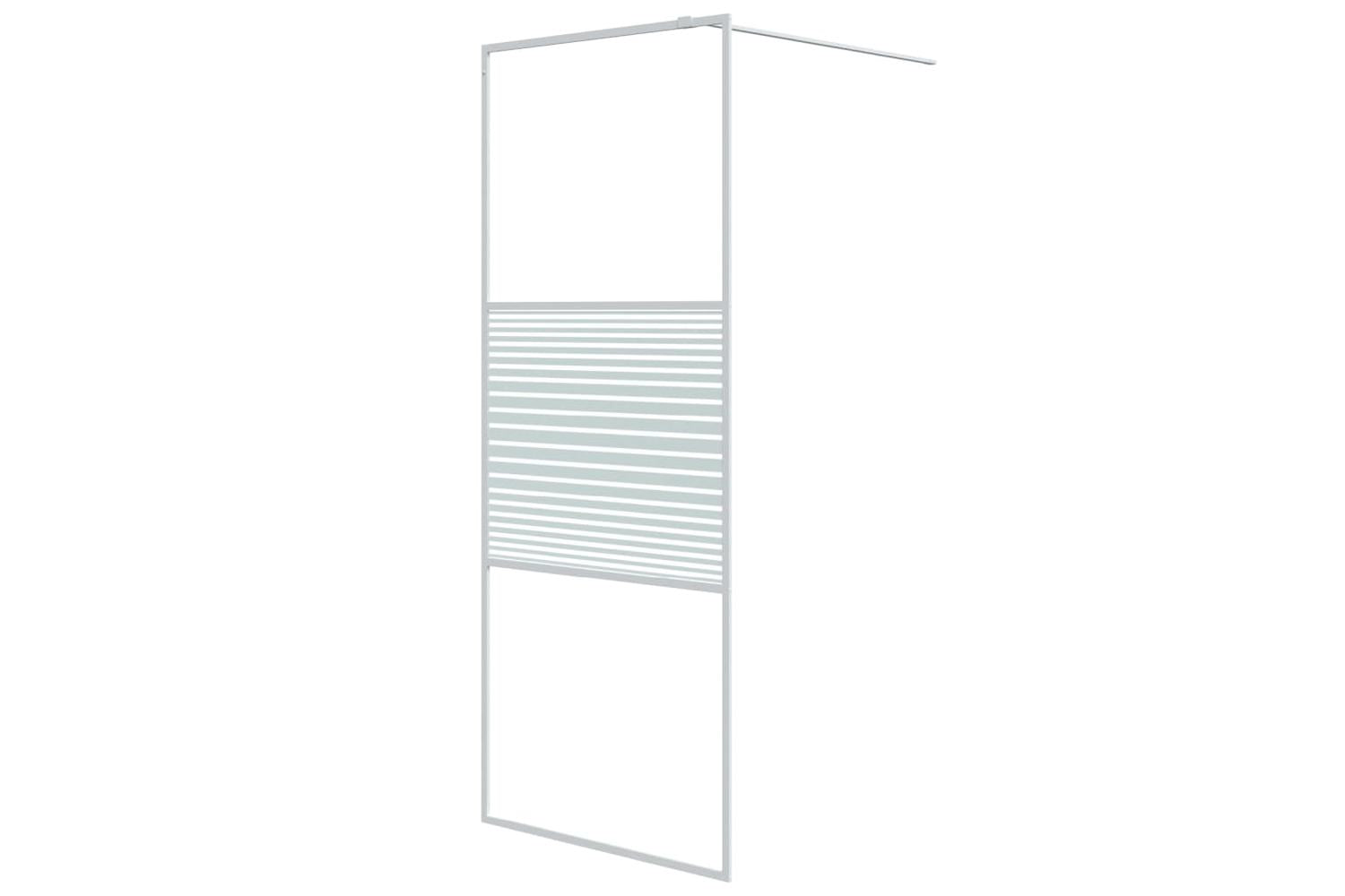 vidaXL 152150 Walk-in Shower Wall White 80x195cm Clear Esg Glass-2