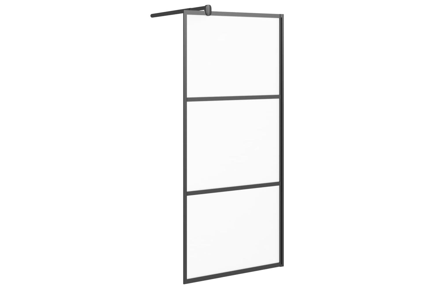 vidaXL 151876 Walk-in Shower Wall 80x195cm Frosted Esg Glass Black