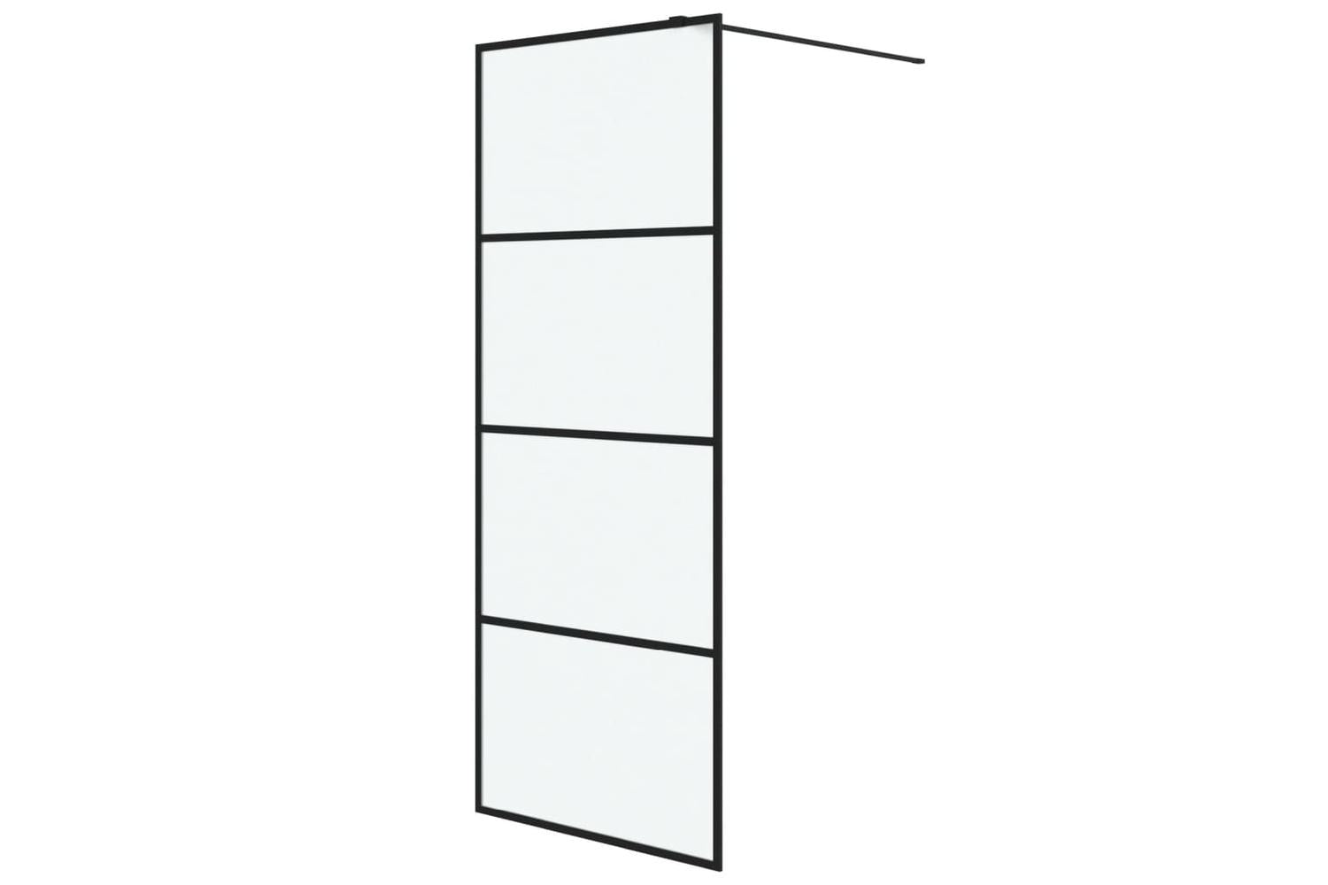vidaXL 152130 Walk-in Shower Wall Black 80x195cm Frosted Esg Glass