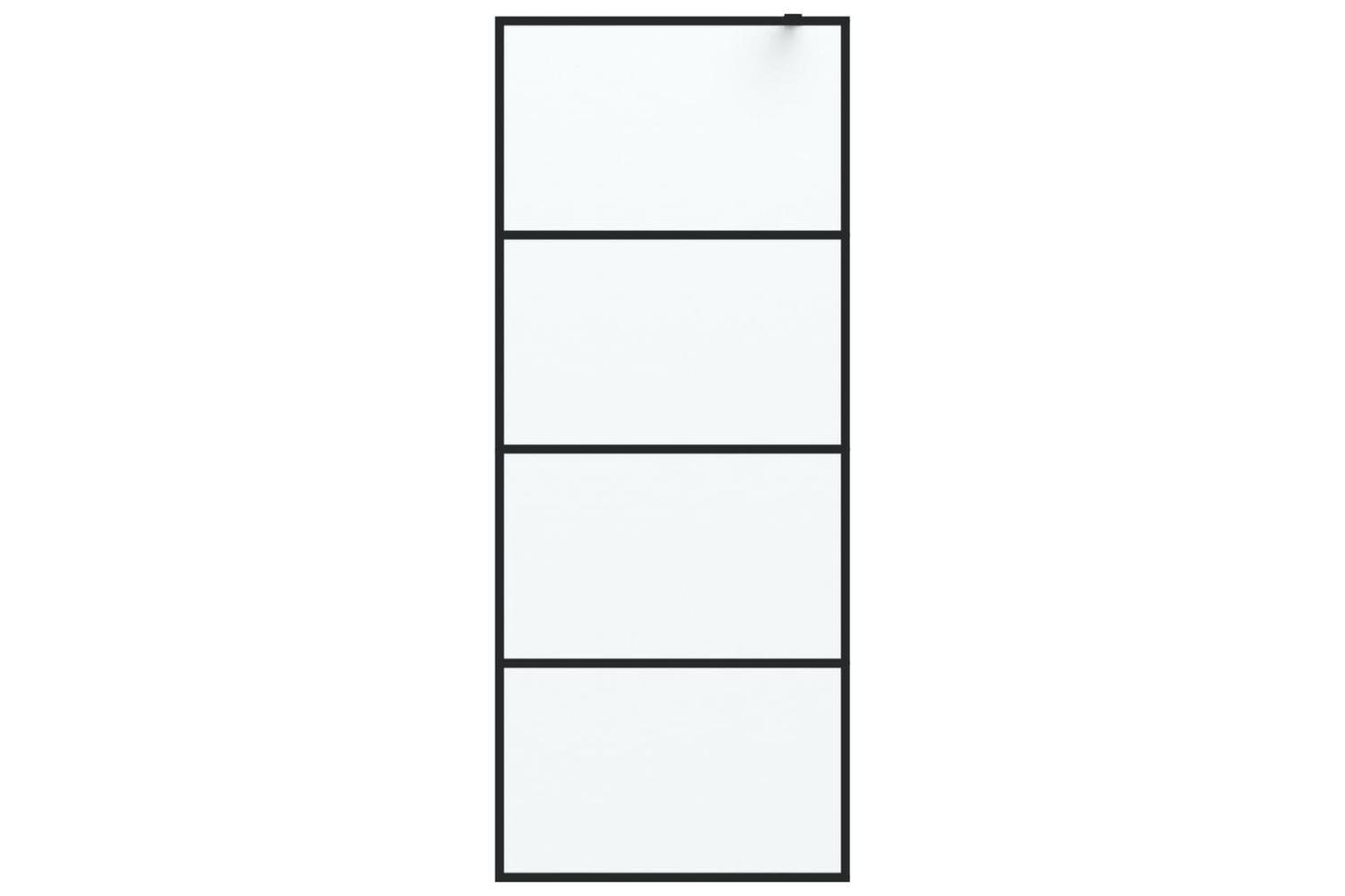 vidaXL 152130 Walk-in Shower Wall Black 80x195cm Frosted Esg Glass-3