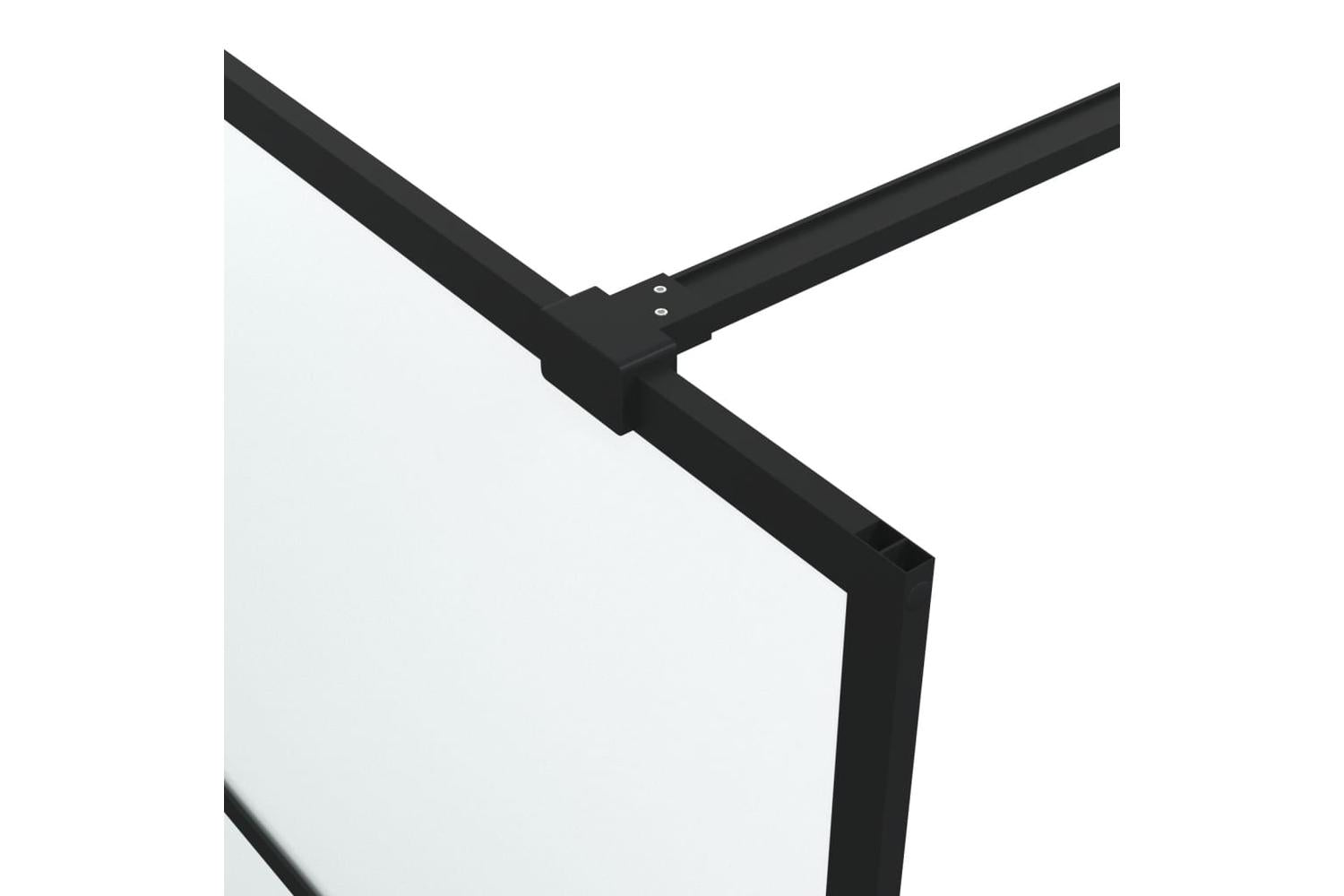 vidaXL 152130 Walk-in Shower Wall Black 80x195cm Frosted Esg Glass-6