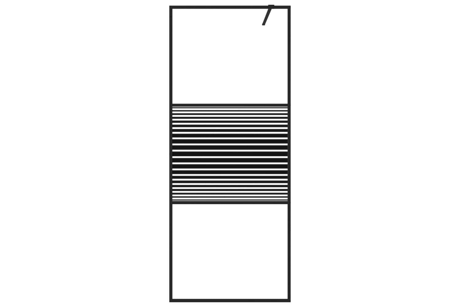 vidaXL 152145 Walk-in Shower Wall Black 80x195cm Clear Esg Glass-3
