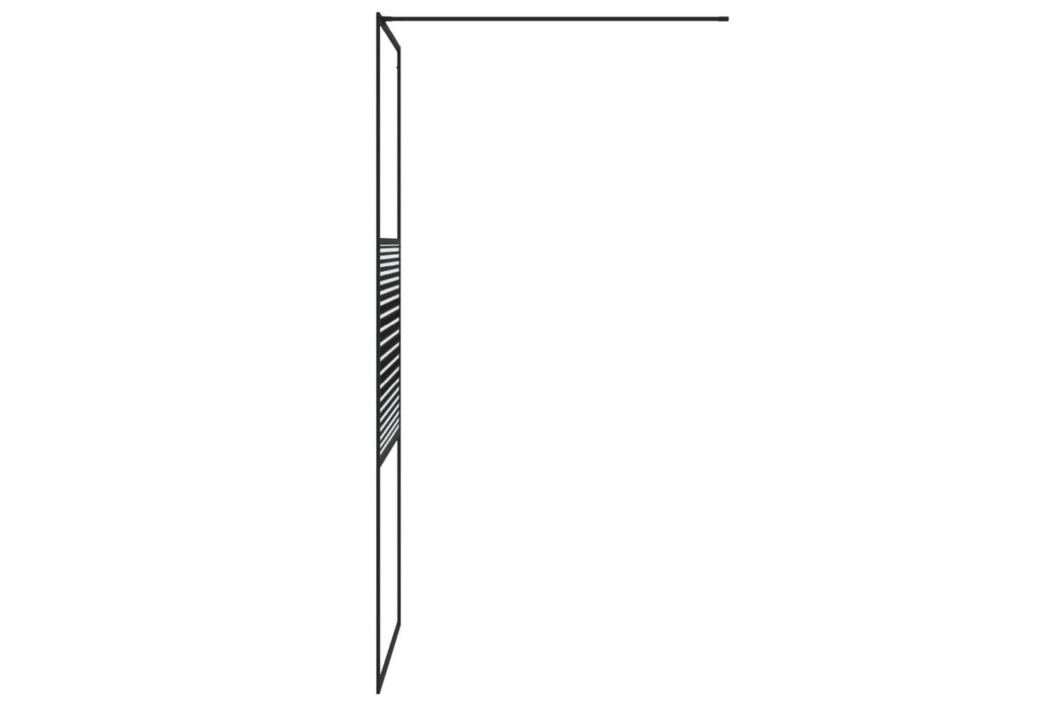 vidaXL 152145 Walk-in Shower Wall Black 80x195cm Clear Esg Glass-4
