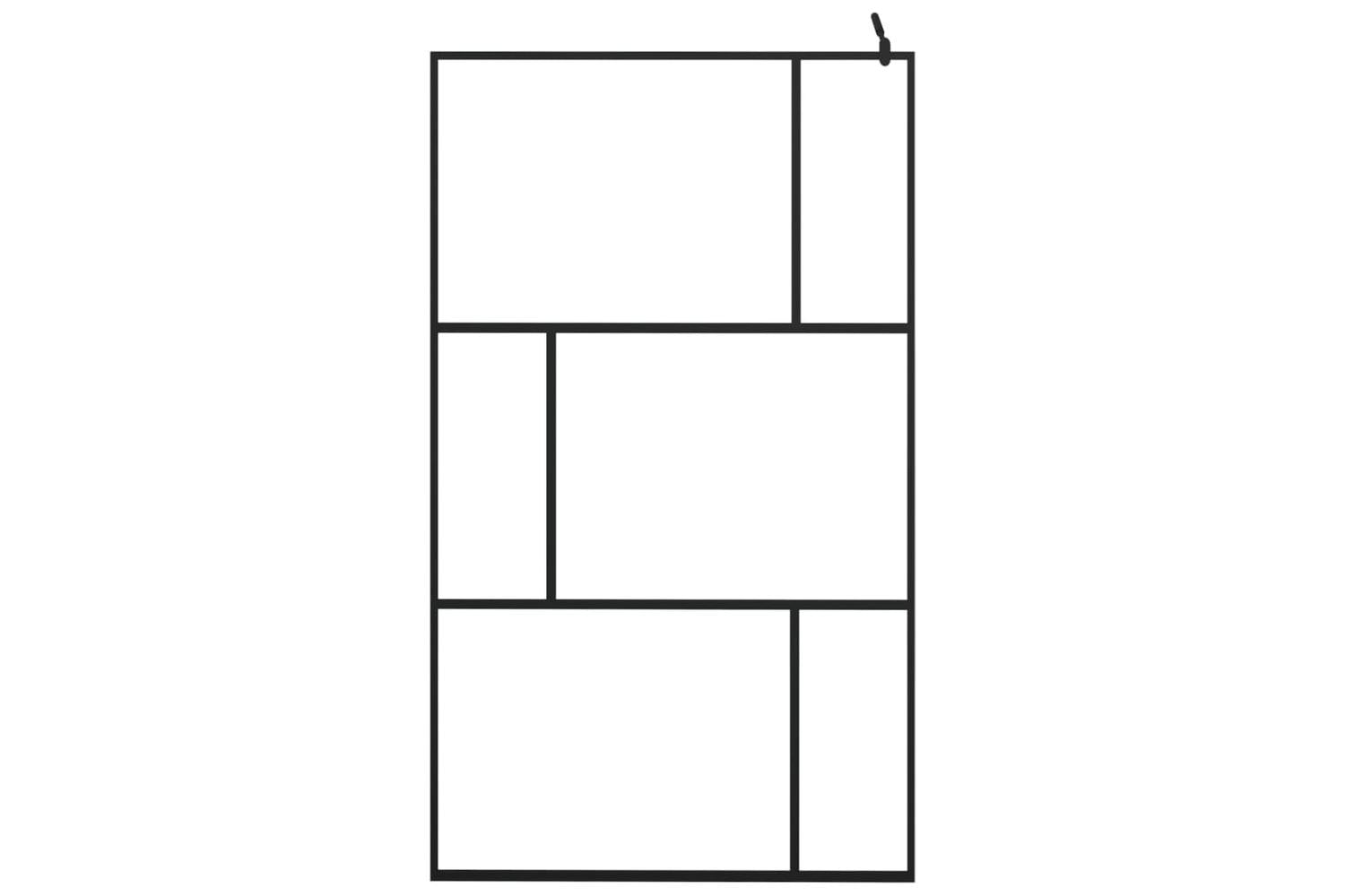 vidaXL 149155 Walk-in Shower Wall With Tempered Glass Black 115x195cm-3