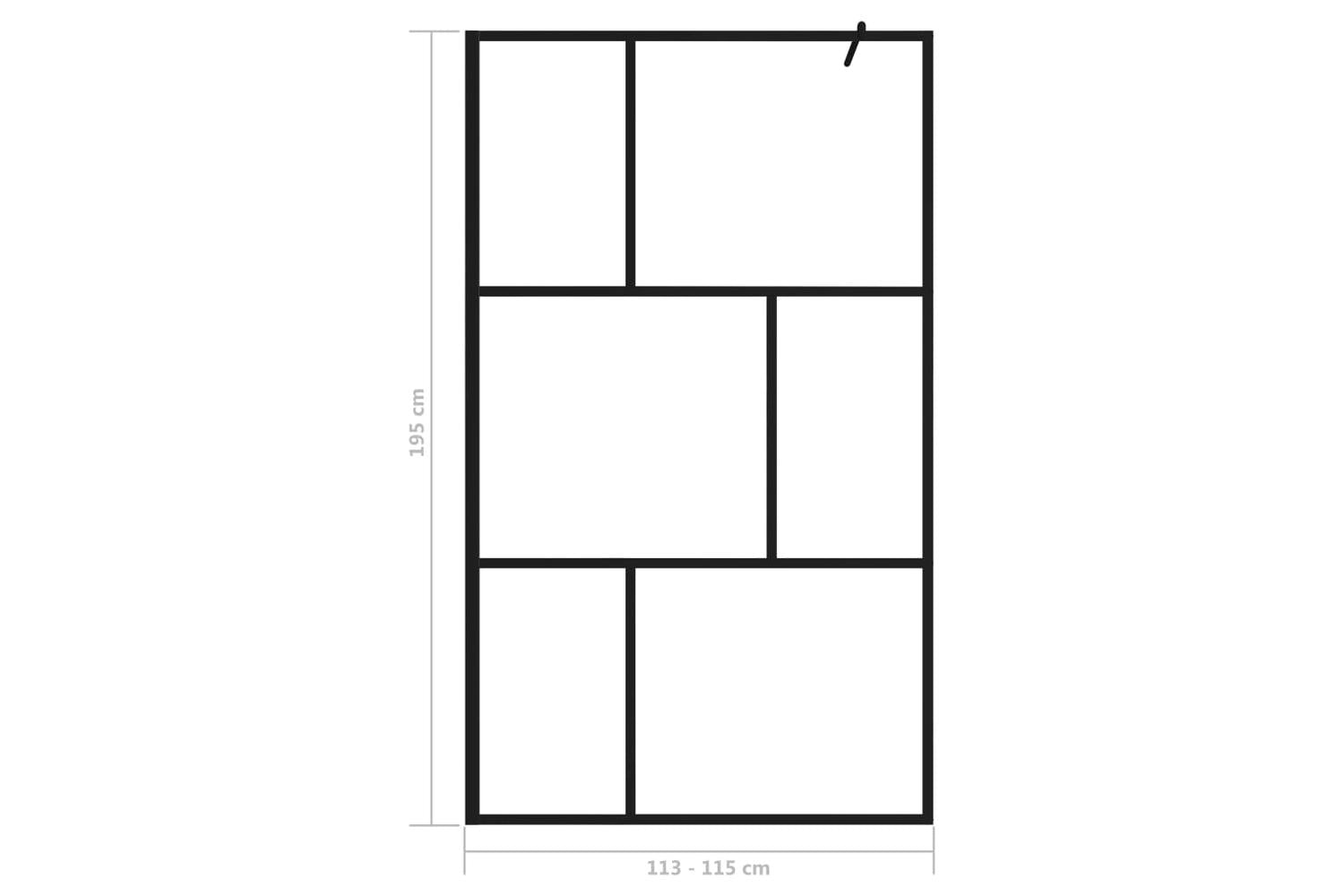 vidaXL 149155 Walk-in Shower Wall With Tempered Glass Black 115x195cm-7