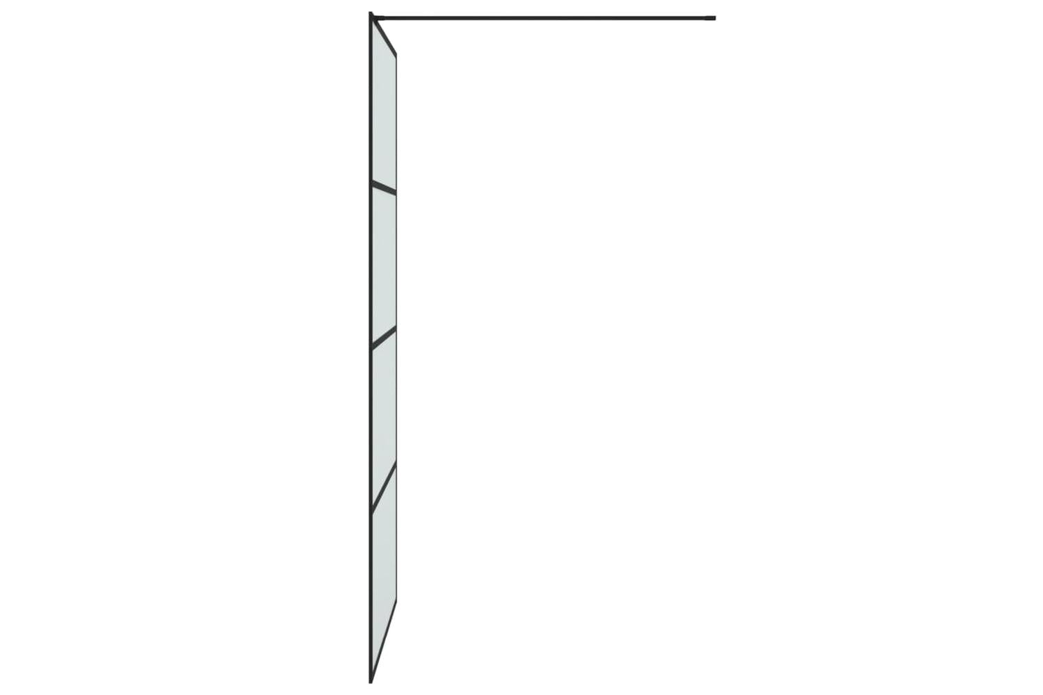 vidaXL 152132 Walk-in Shower Wall Black 100x195cm Frosted Esg Glass-4