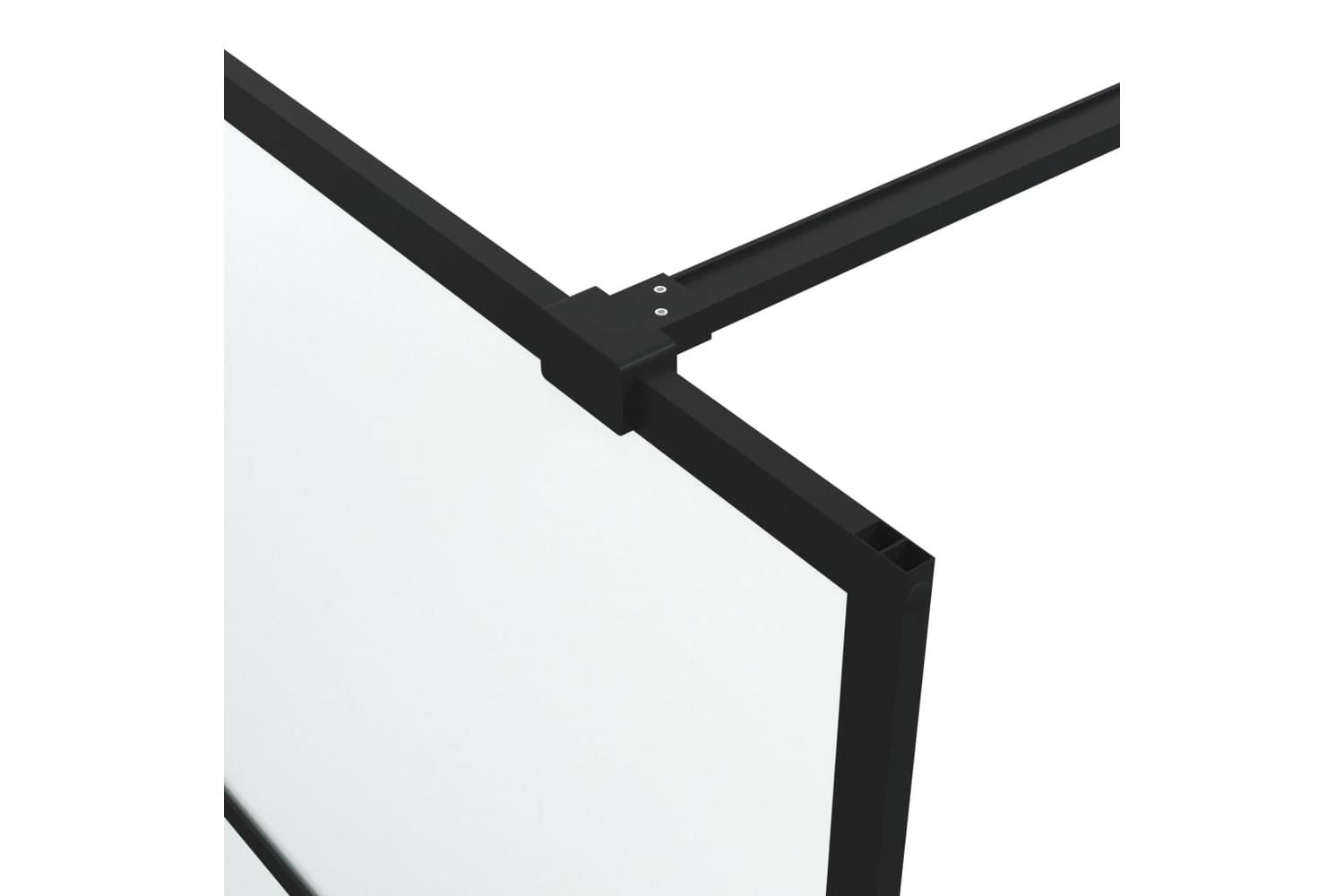 vidaXL 152132 Walk-in Shower Wall Black 100x195cm Frosted Esg Glass-6
