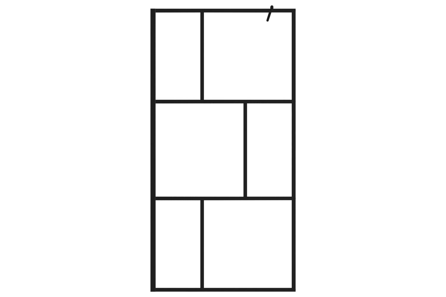 vidaXL 149154 Walk-in Shower Wall With Tempered Glass Black 100x195cm-3