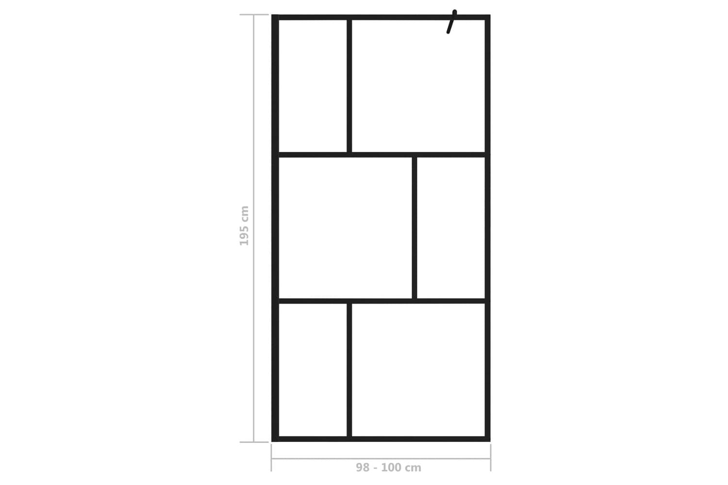 vidaXL 149154 Walk-in Shower Wall With Tempered Glass Black 100x195cm-7